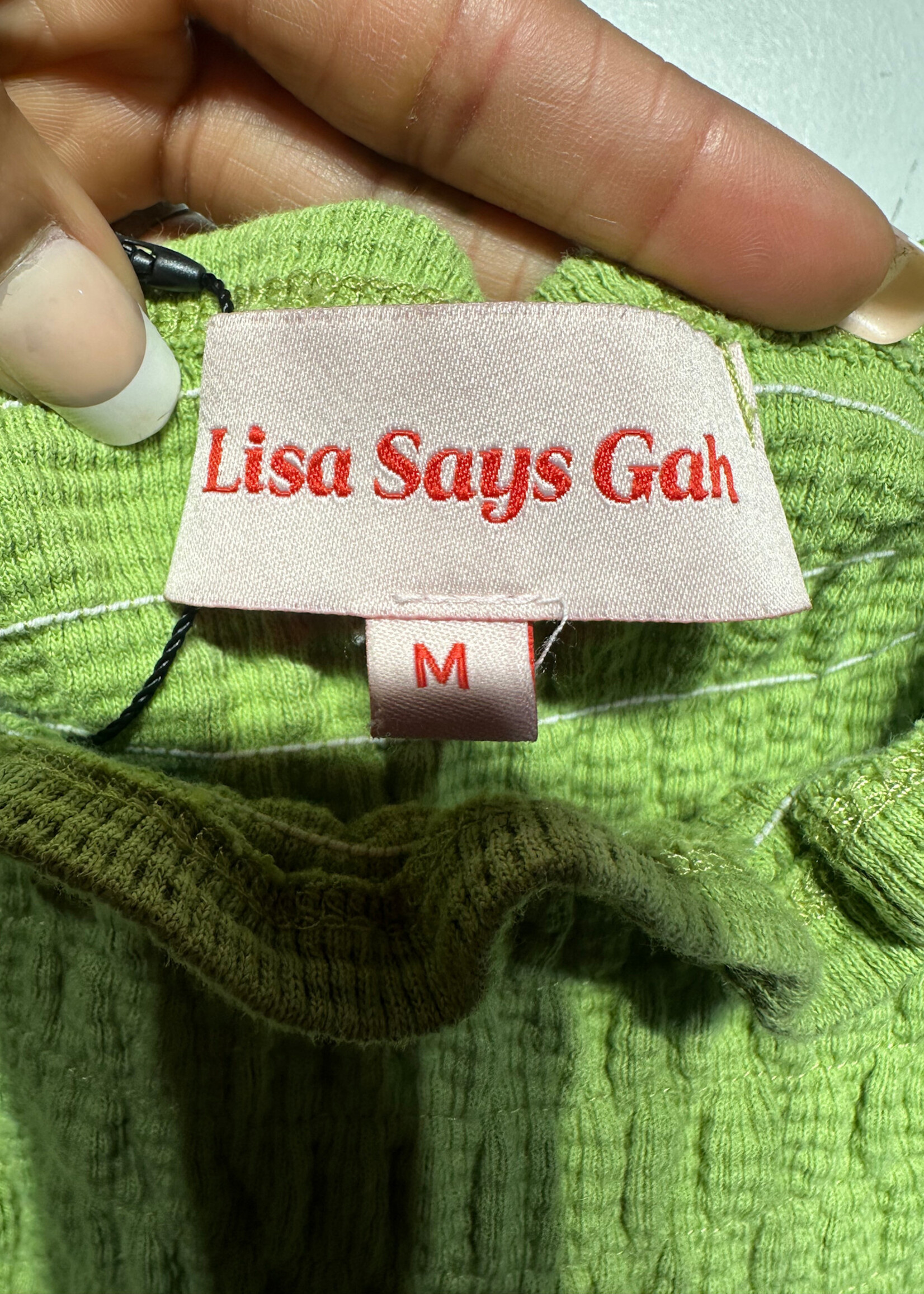 Lisa Says Gah Green Off Shoulder LS M