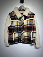 Desigual Wool Plaid Knit Jacket Fem XL