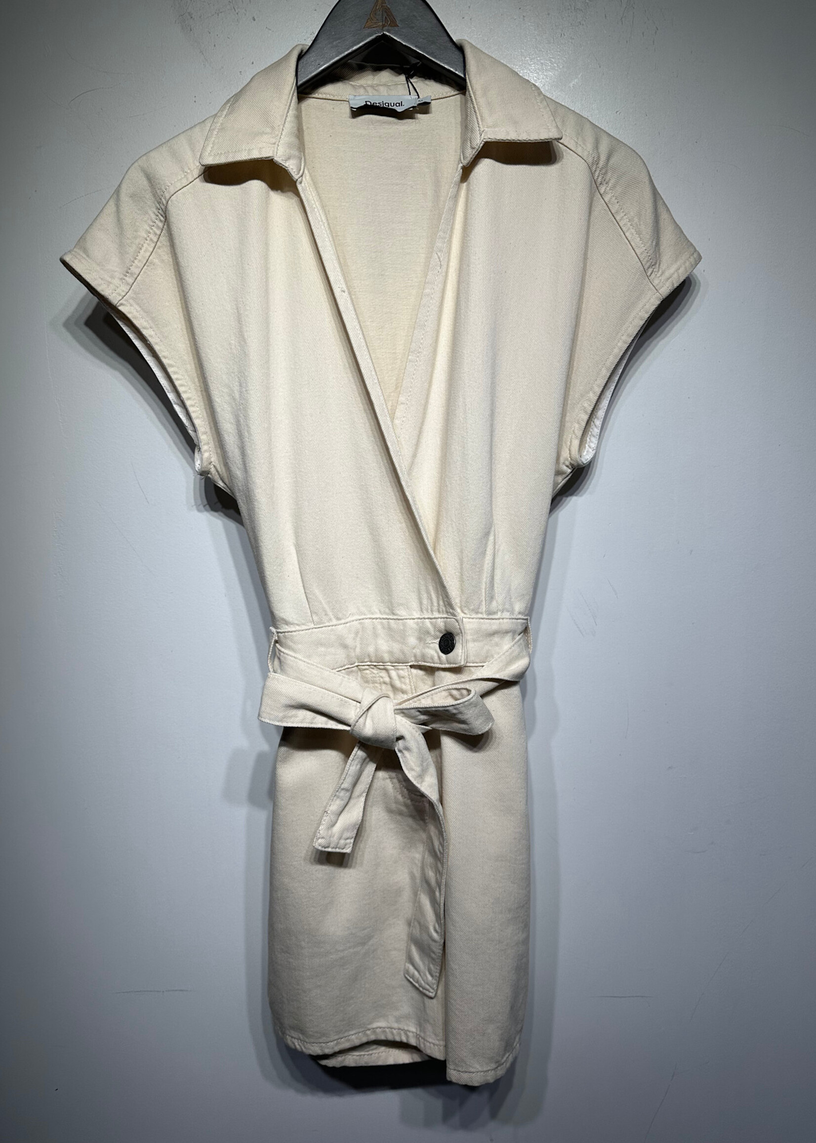 Desigual NWT Crème Belted SS Romper M