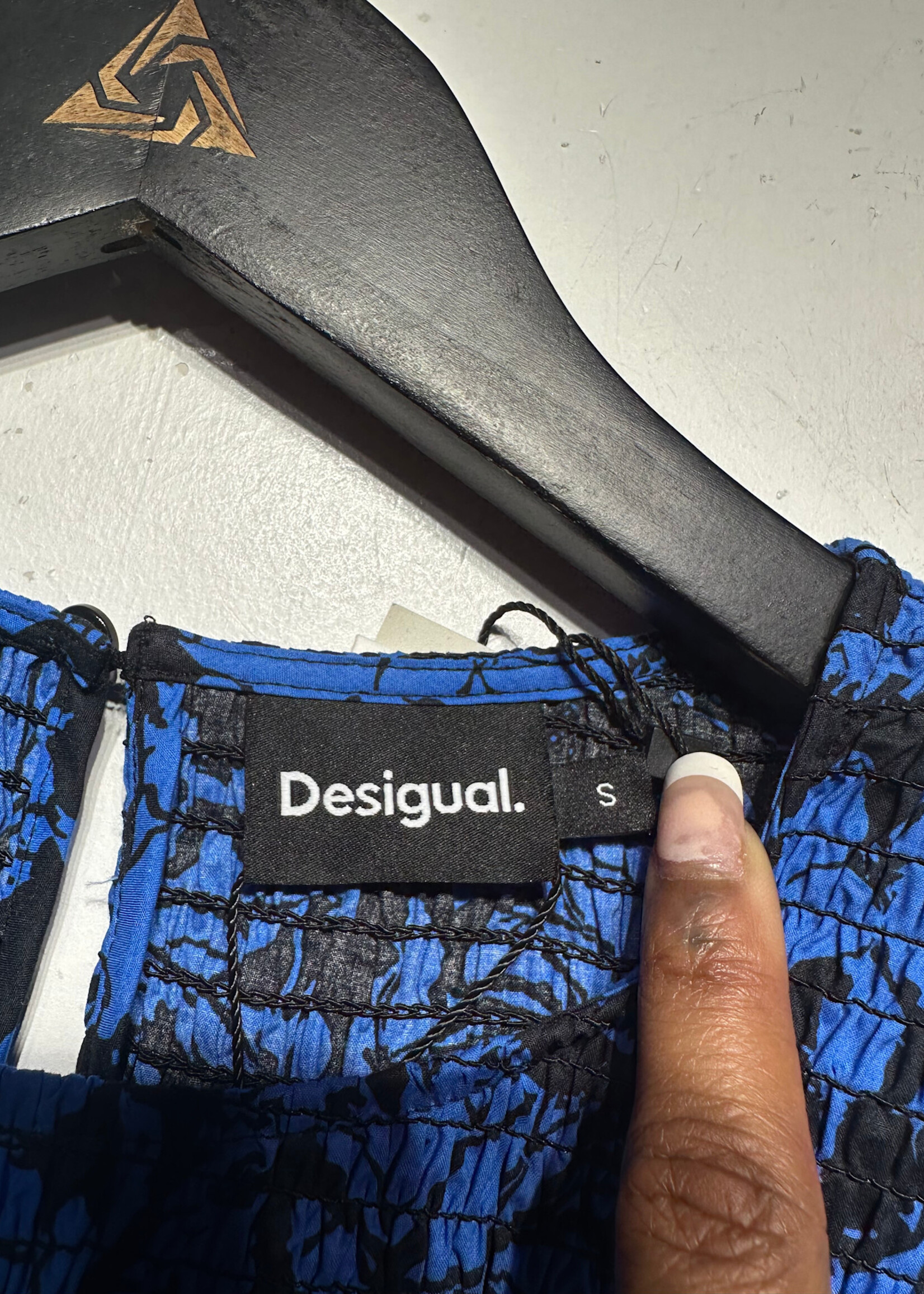 Desigual NWT Blue Black Floral Dress S