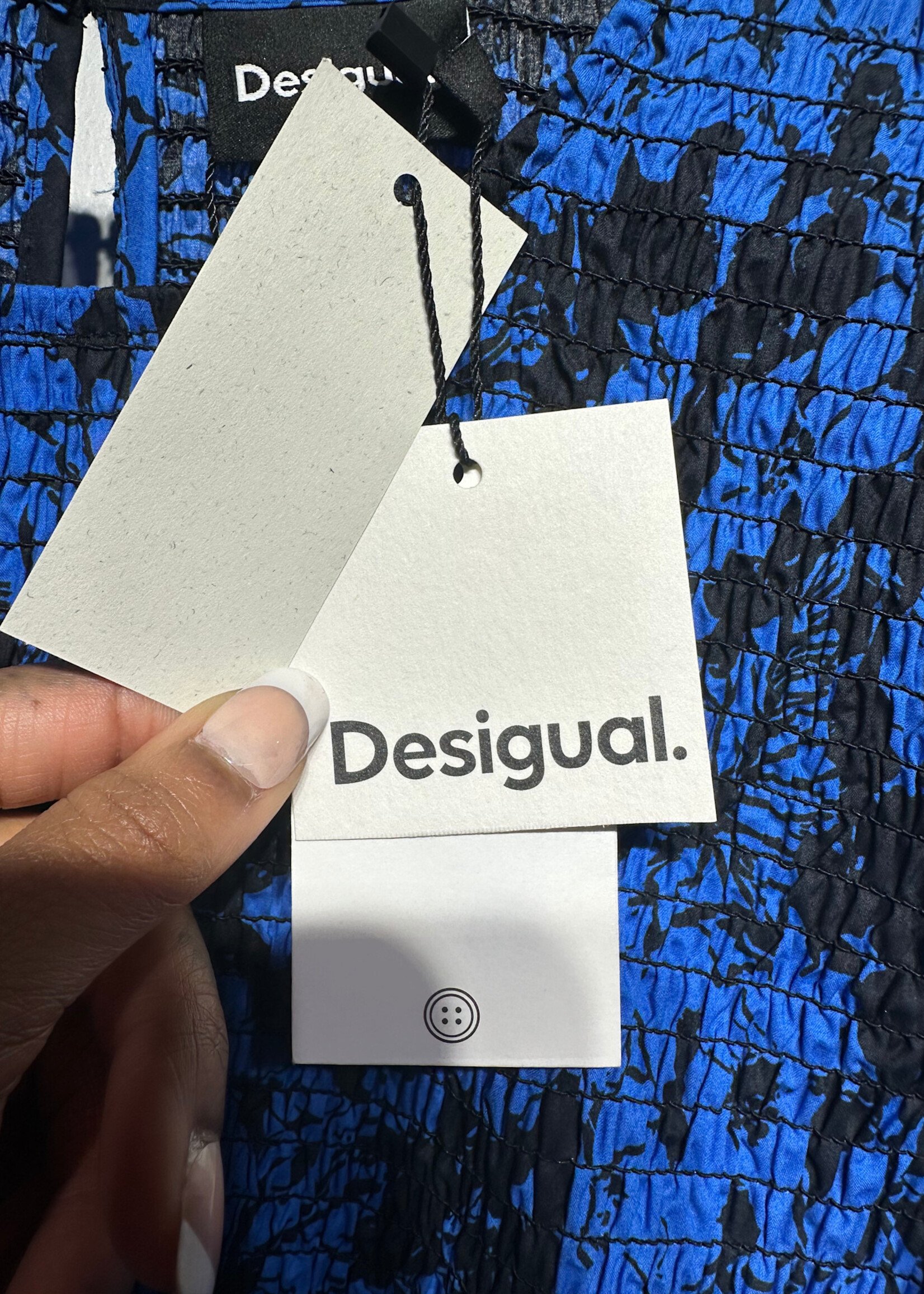 Desigual NWT Blue Black Floral Dress S