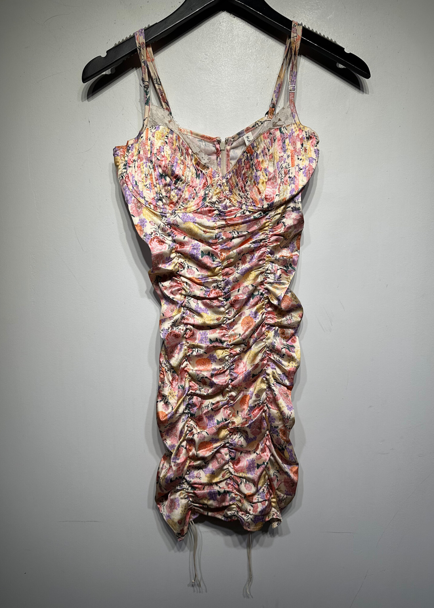 For Love & Lemons Floral Ruched Dress M 2