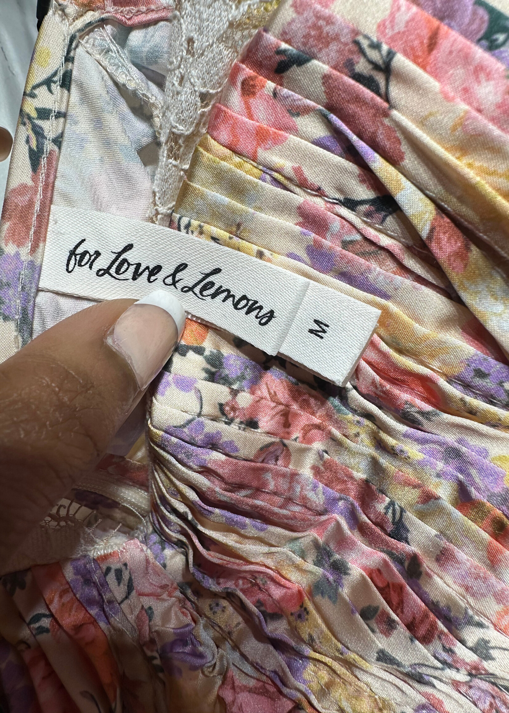 For Love & Lemons Floral Ruched Dress M 2