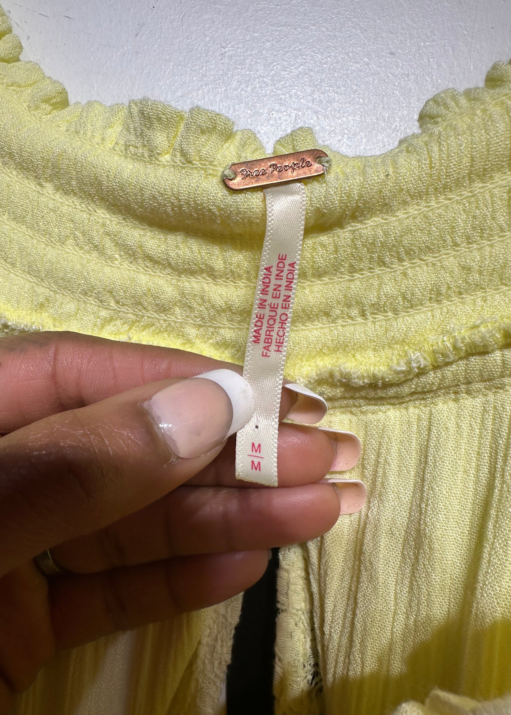 Free People Yellow Frill Maxi Dress M  Fem