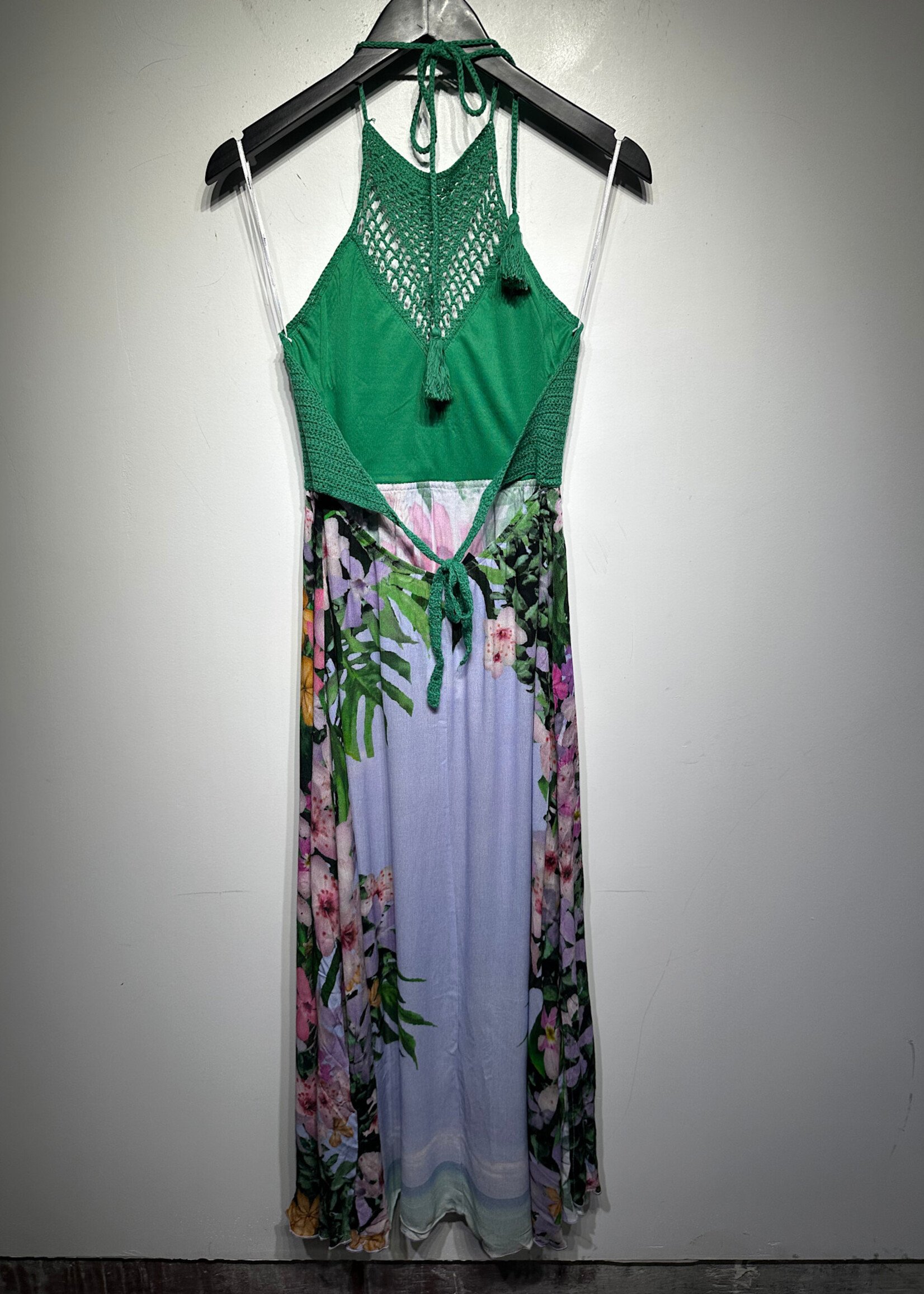 Desigual NWT Green Crochet Top Dress S