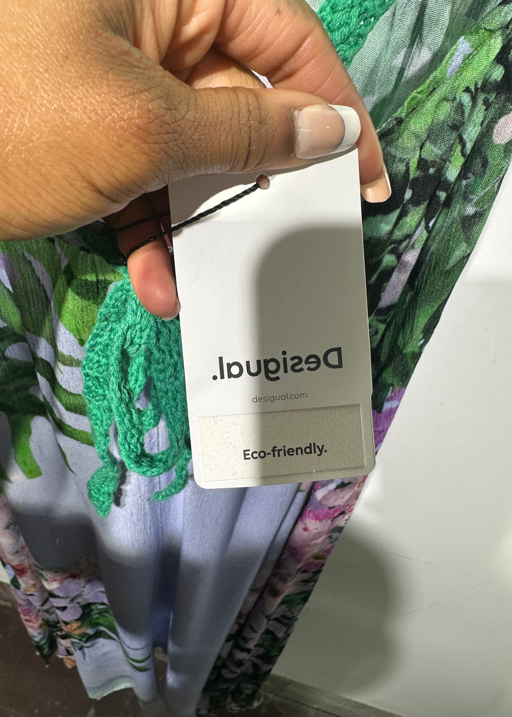 Desigual NWT Green Crochet Top Dress S