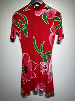Desigual Red Asbtract Floral SS Dress M