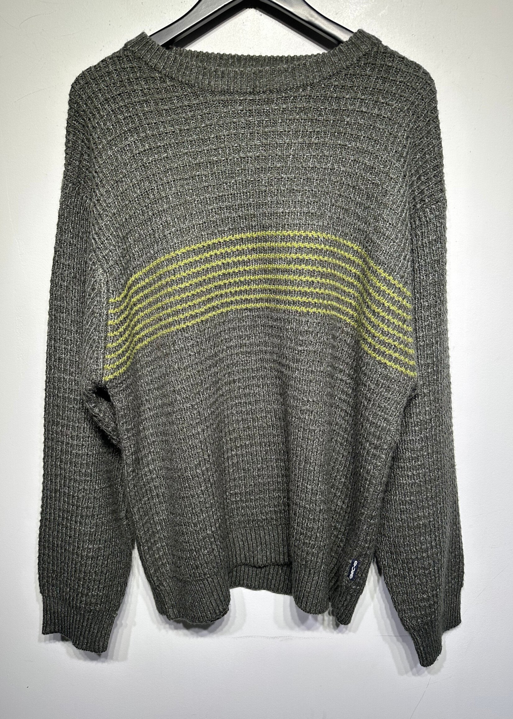 Stussy Green Striped Knit Sweater XL