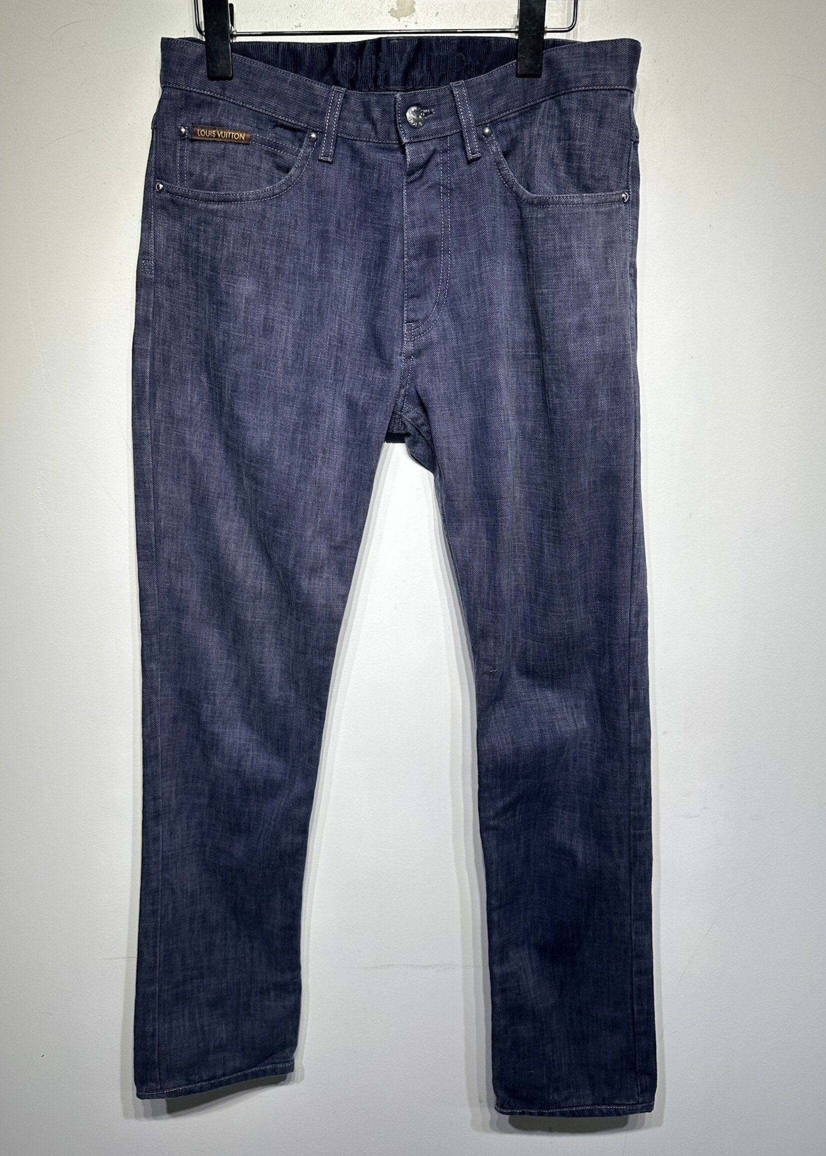 00s Louis Vuitton Dark Blue Straight Jeans Unisex 30