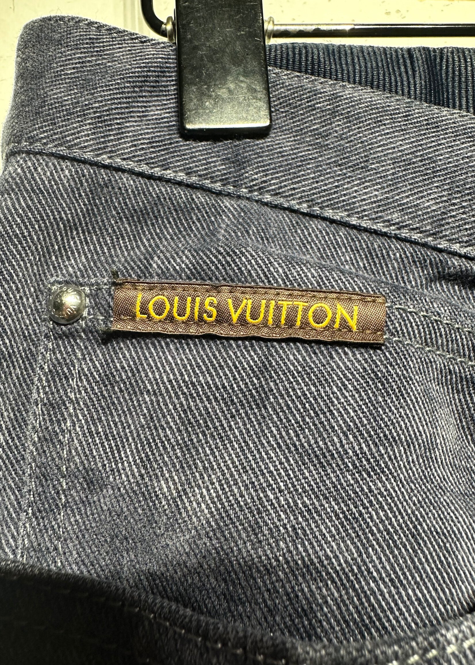 00s Louis Vuitton Dark Blue Straight Jeans Unisex 30