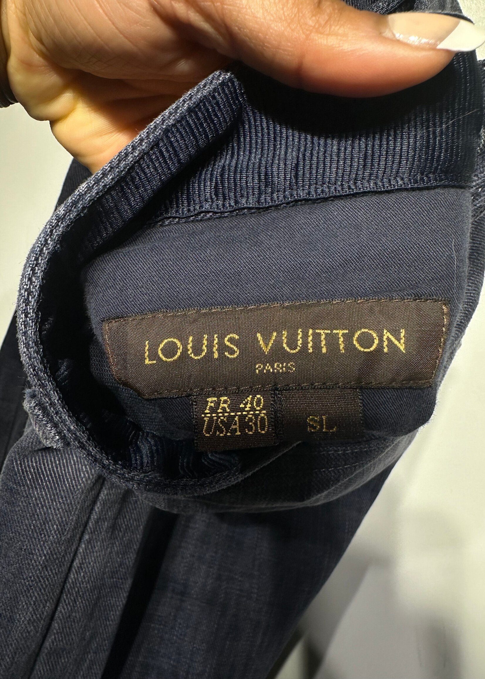 00s Louis Vuitton Dark Blue Straight Jeans Unisex 30