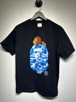 Bape Baby Milo Black Blue Camo Tee Masc L AS IS