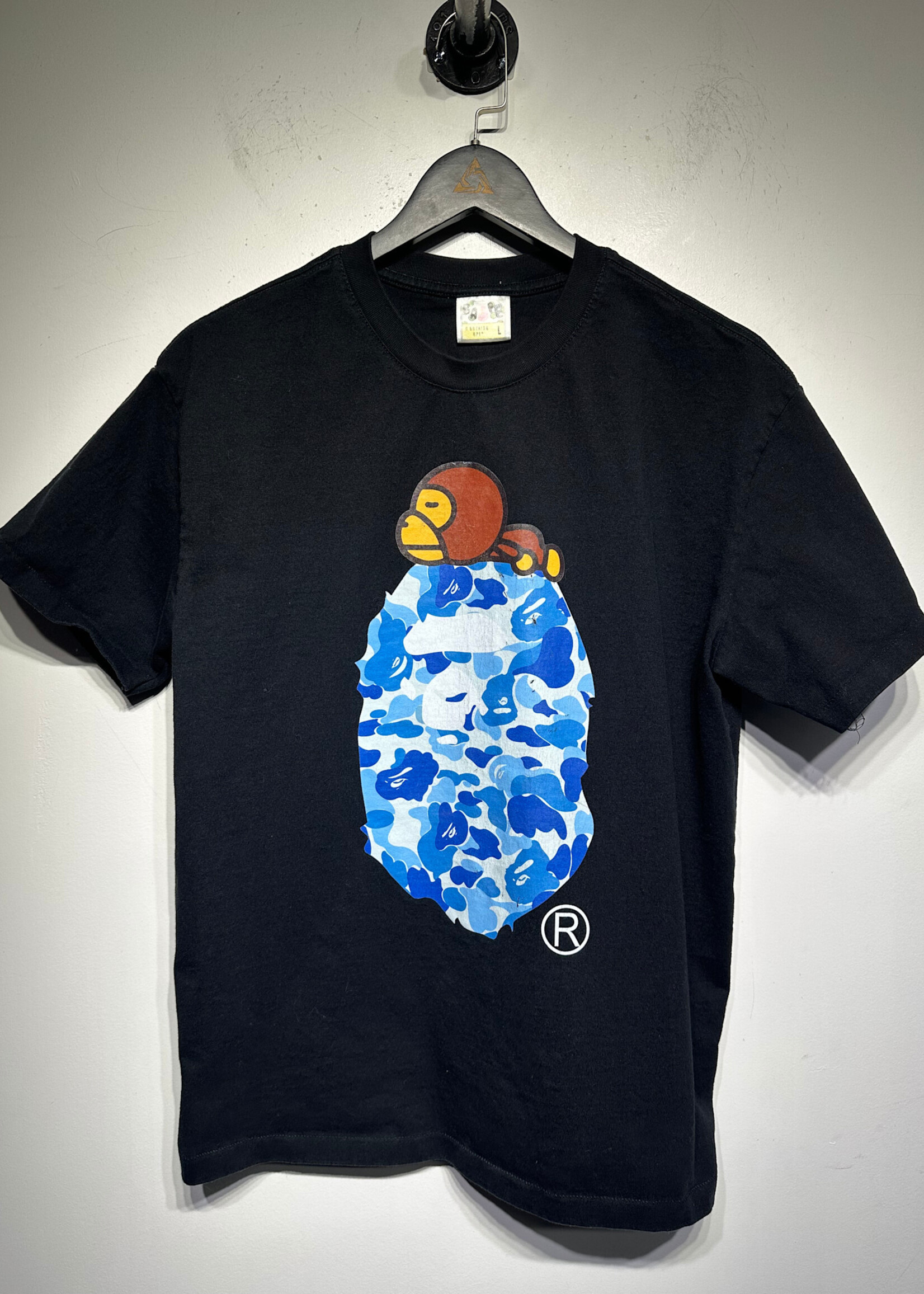 Bape Baby Milo Black Blue Camo Tee Masc L AS IS