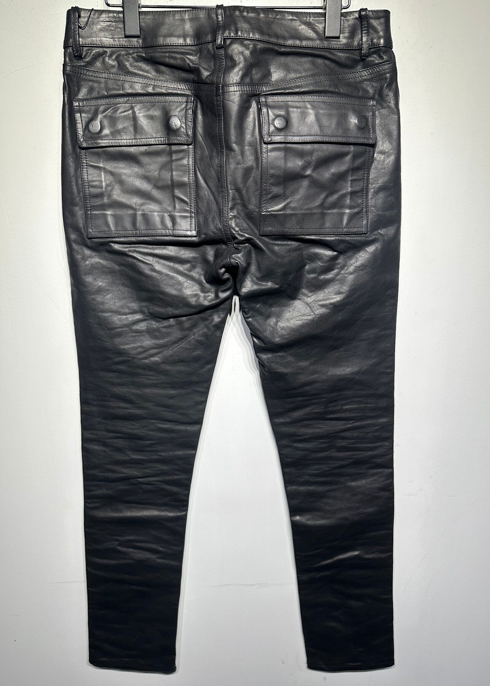 Rick Owens Black Leather Pants 32"
