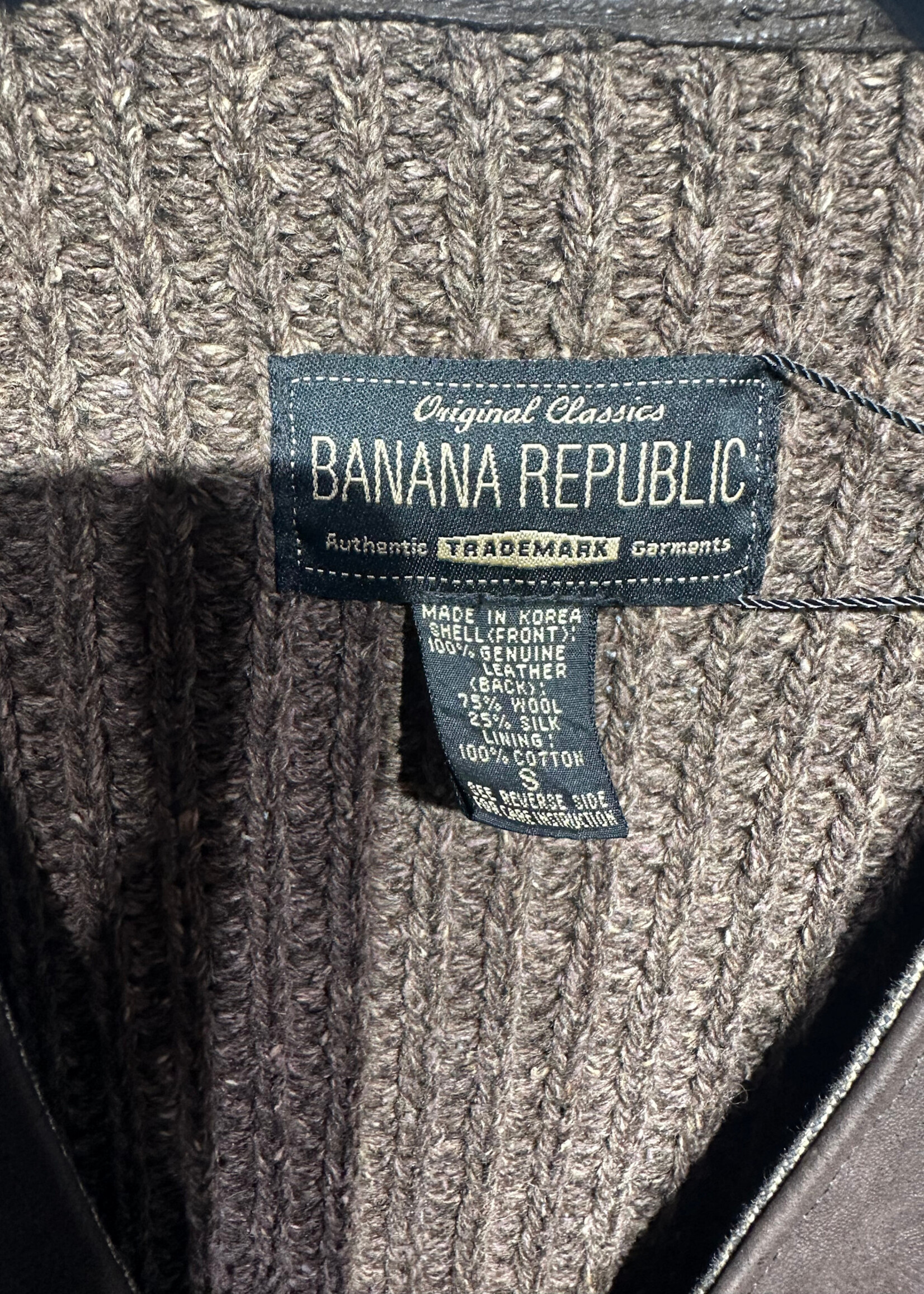 Banana Republic Vintage Leather/Knit Vest S