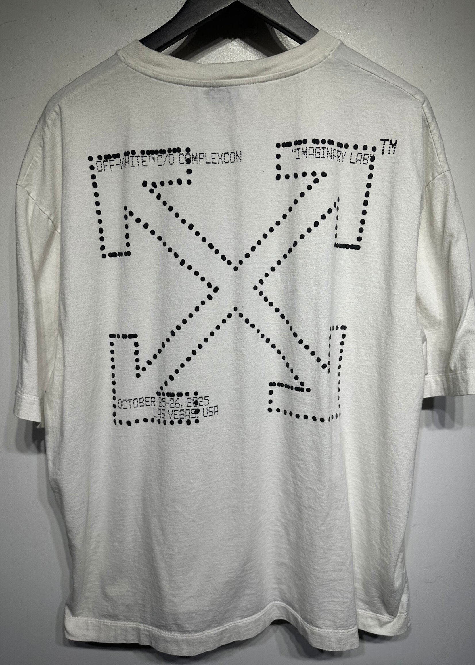 Off White Dotted Logo Tee XL As Is