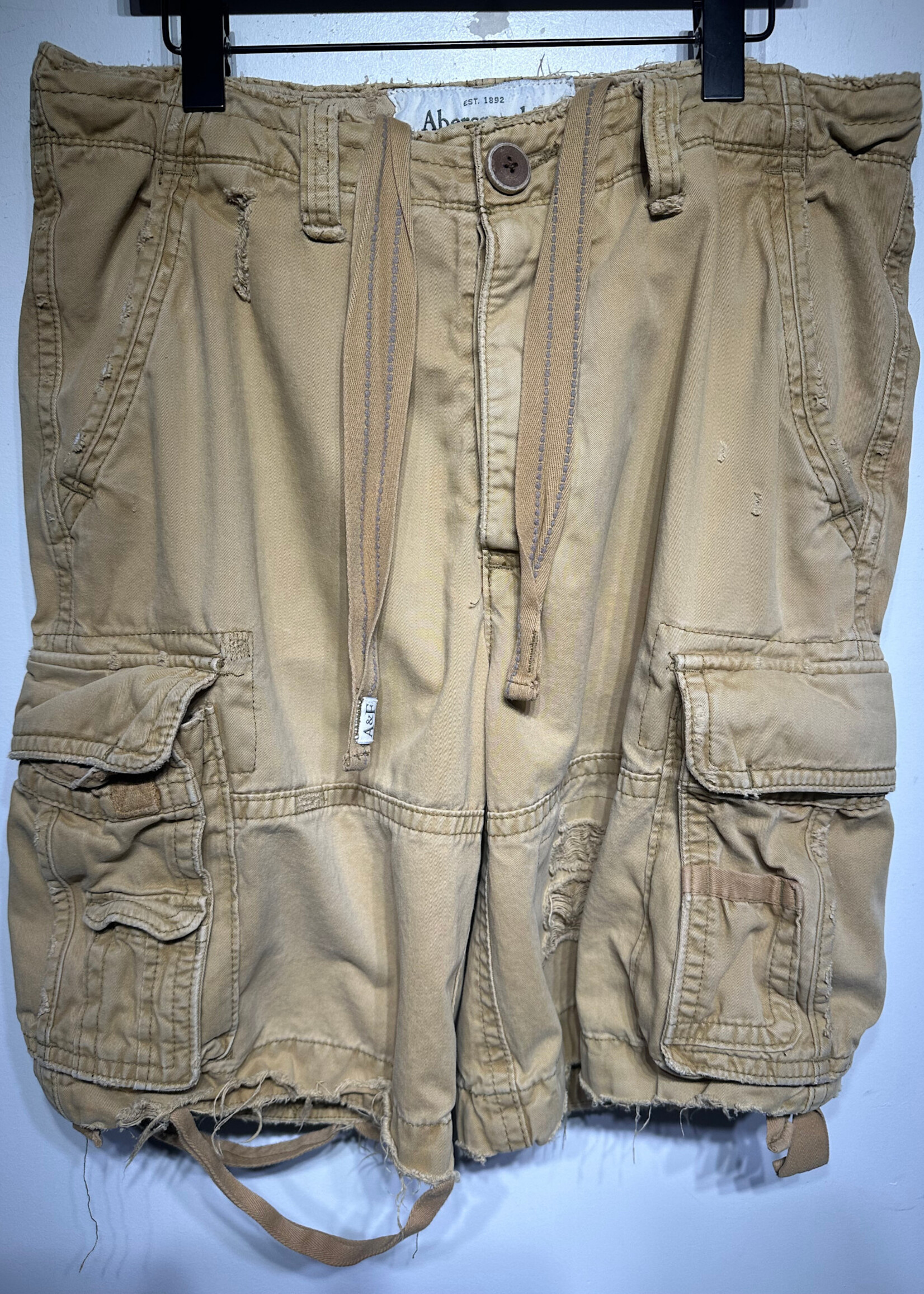 Abercrombie Y2k Tan cargo Shorts Masc 34