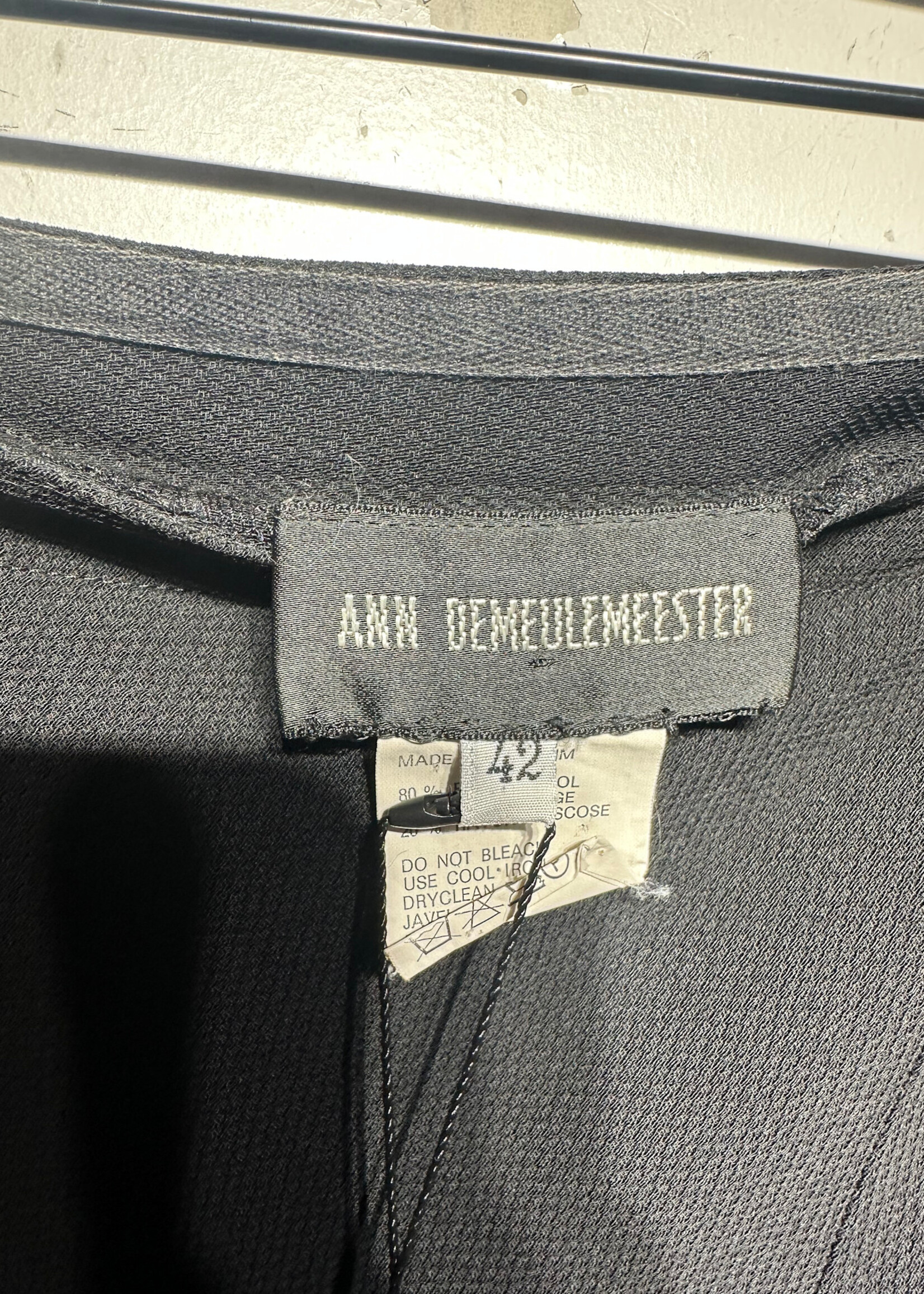 Ann Demeulemeester Black V Back Maxi Skirt 30"