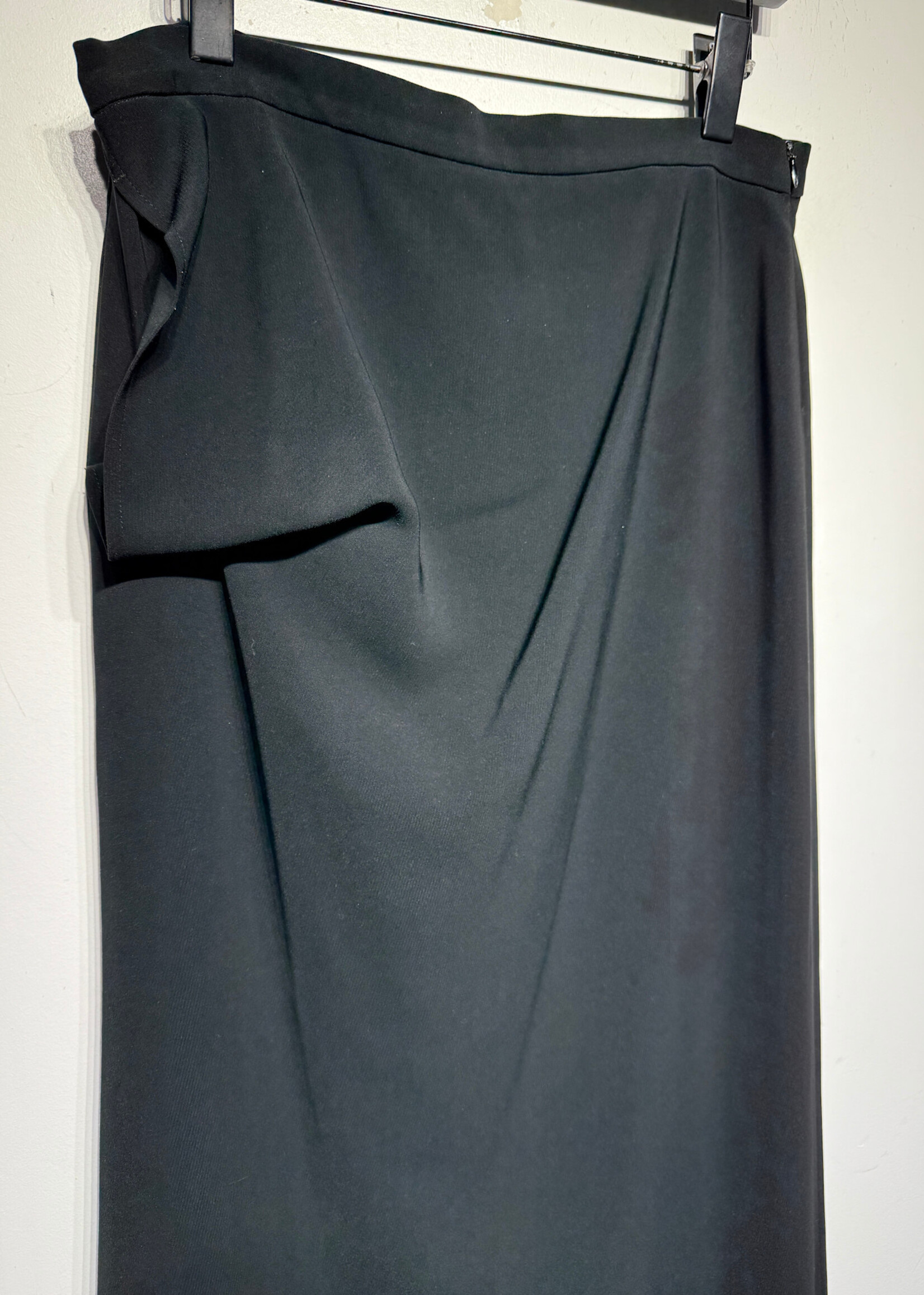Ann Demeulemeester Black Ruched Maxi Skirt 32"