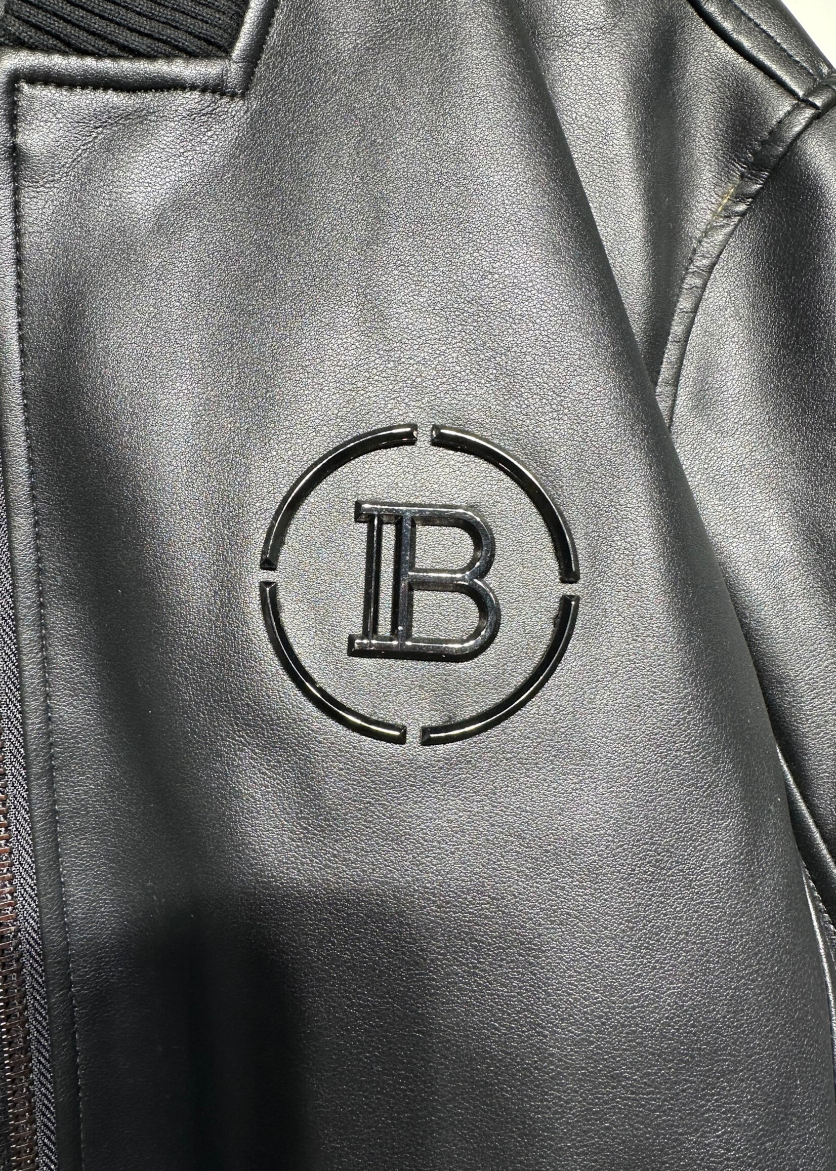Balmain Faux Leather Bomber Jacket 50/L