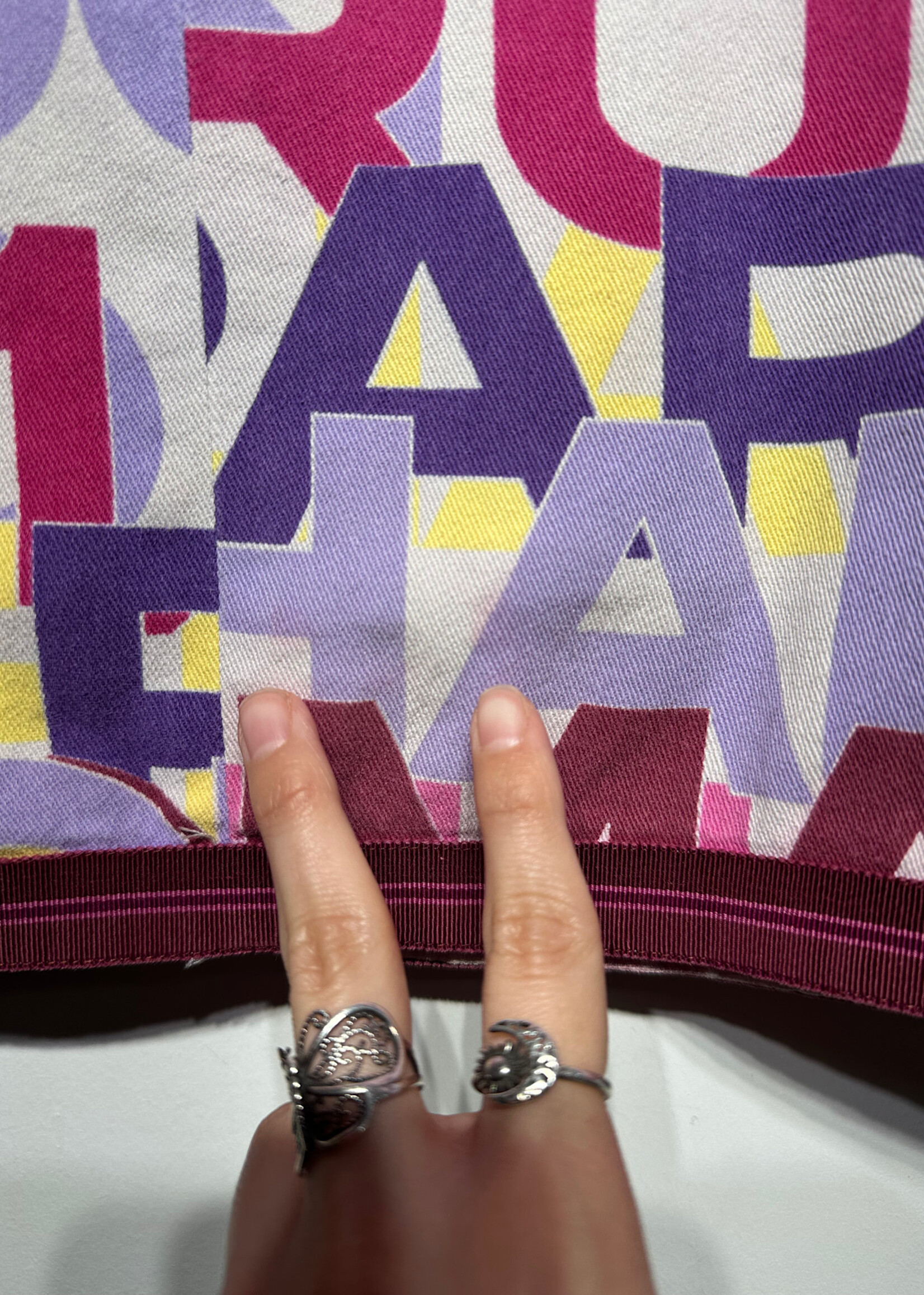 Chanel 2000 Printed Midi Skirt 42/30" As Is