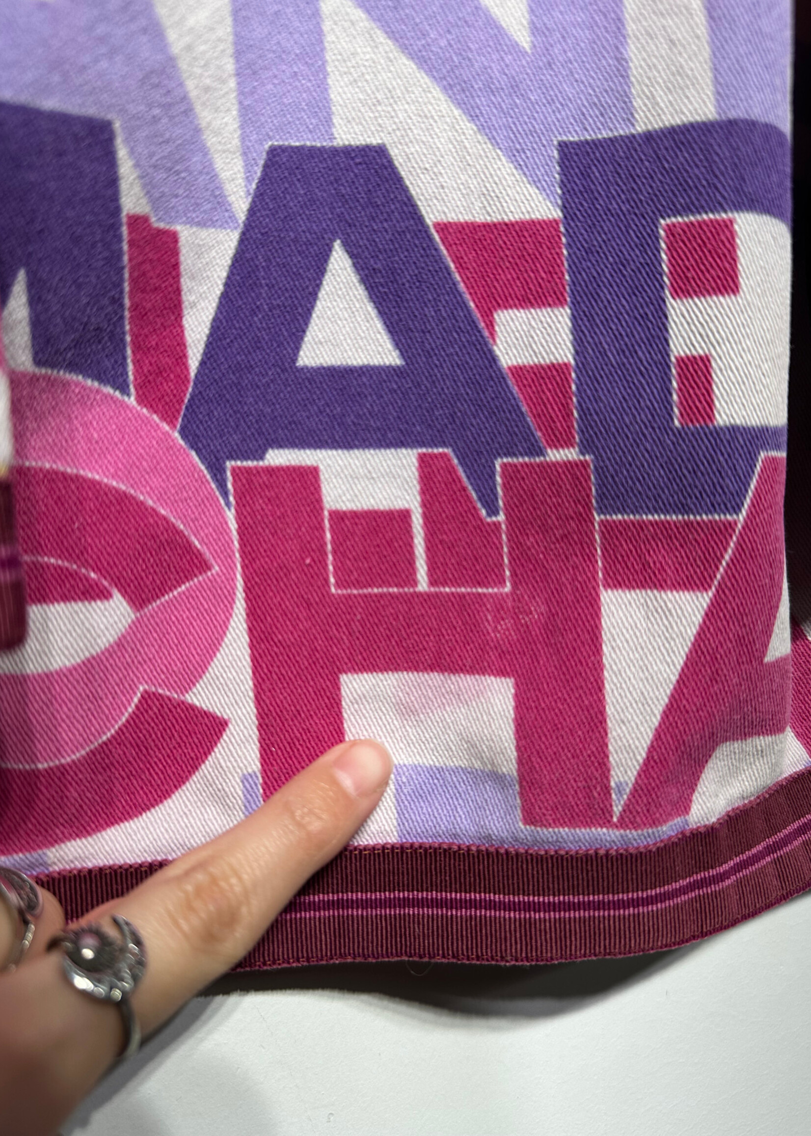 Chanel 2000 Printed Midi Skirt 42/30" As Is