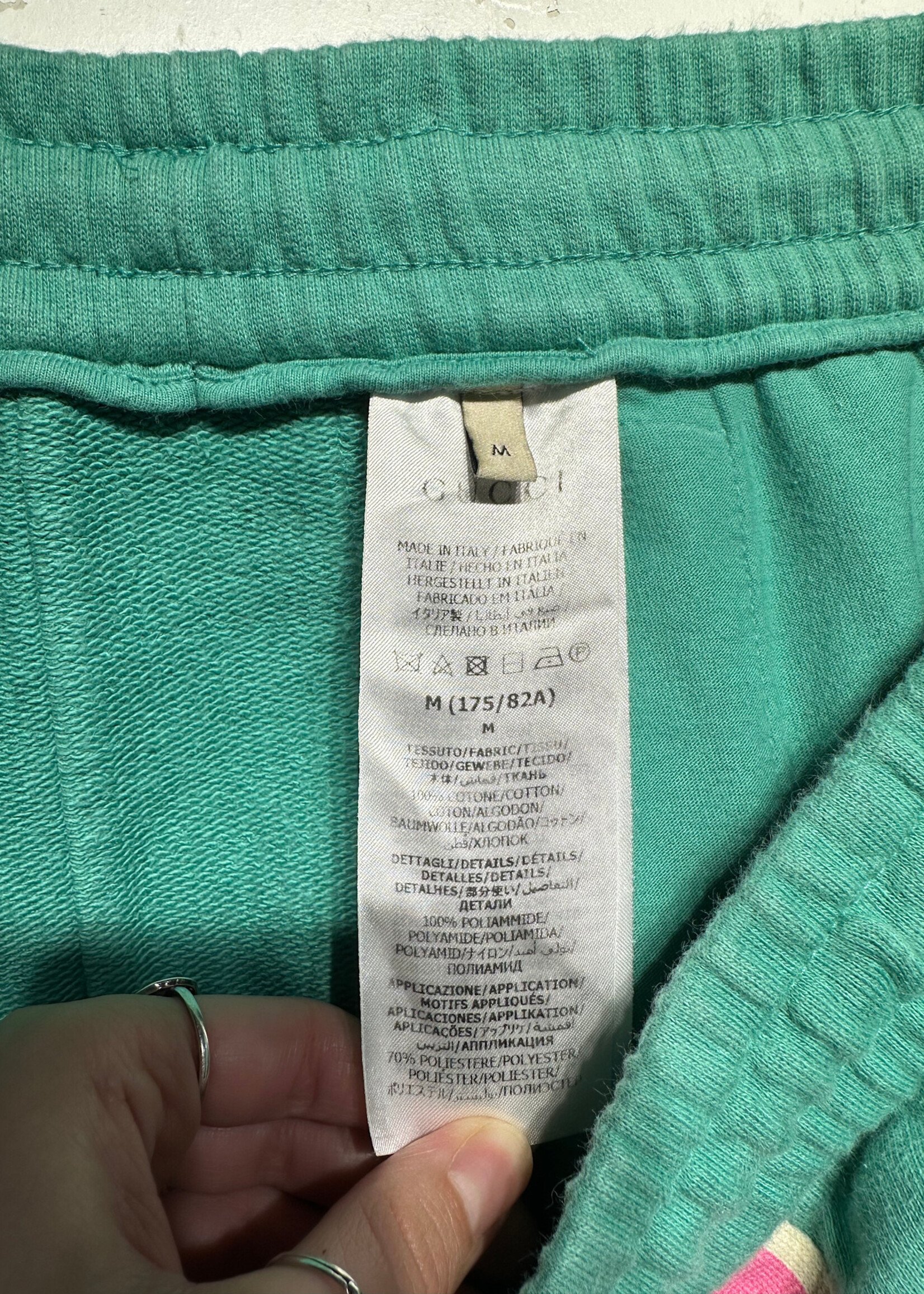 Gucci Teal/Pink Stretch Shorts As Is M/32"