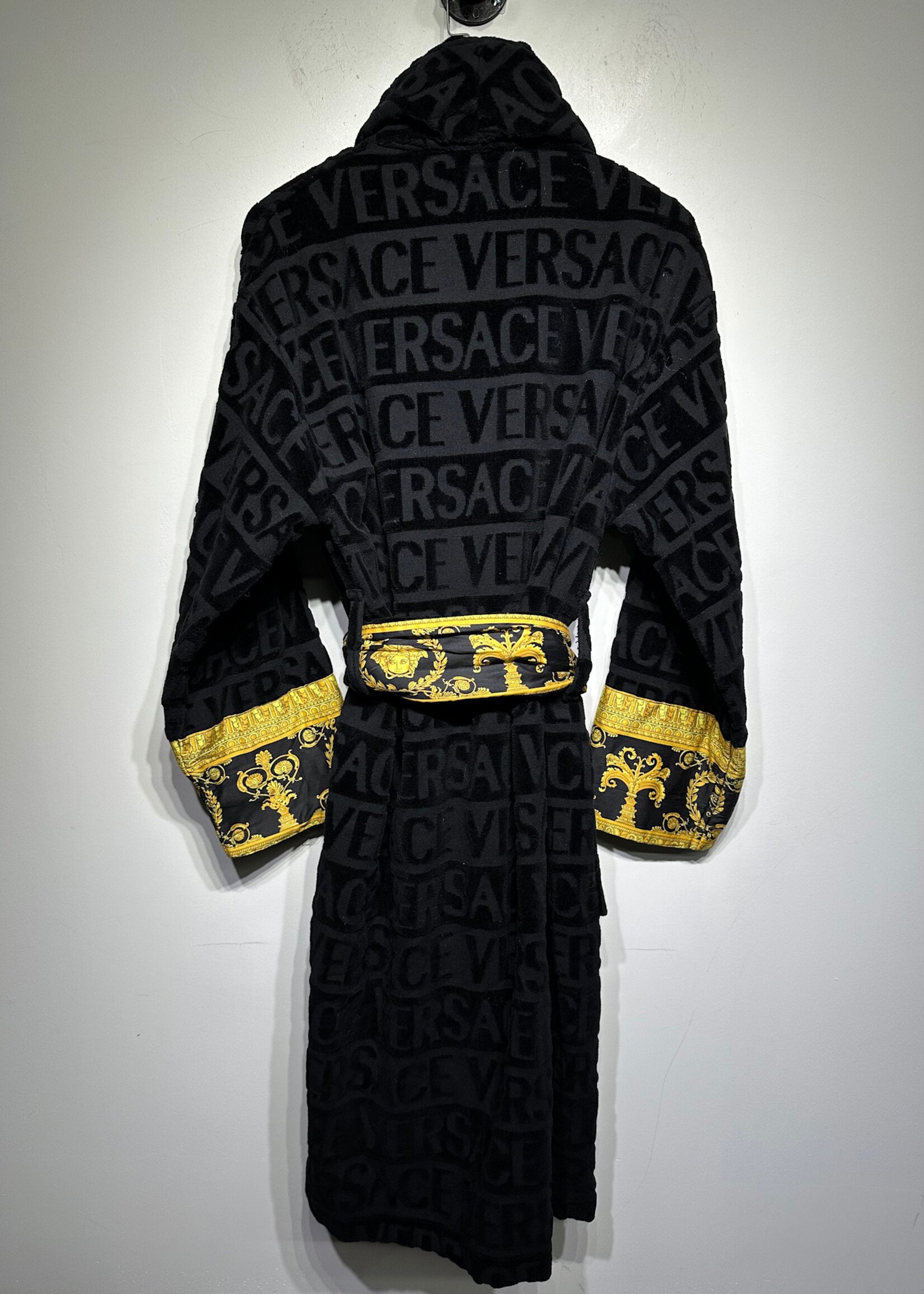 NWT Versace Black Robe L