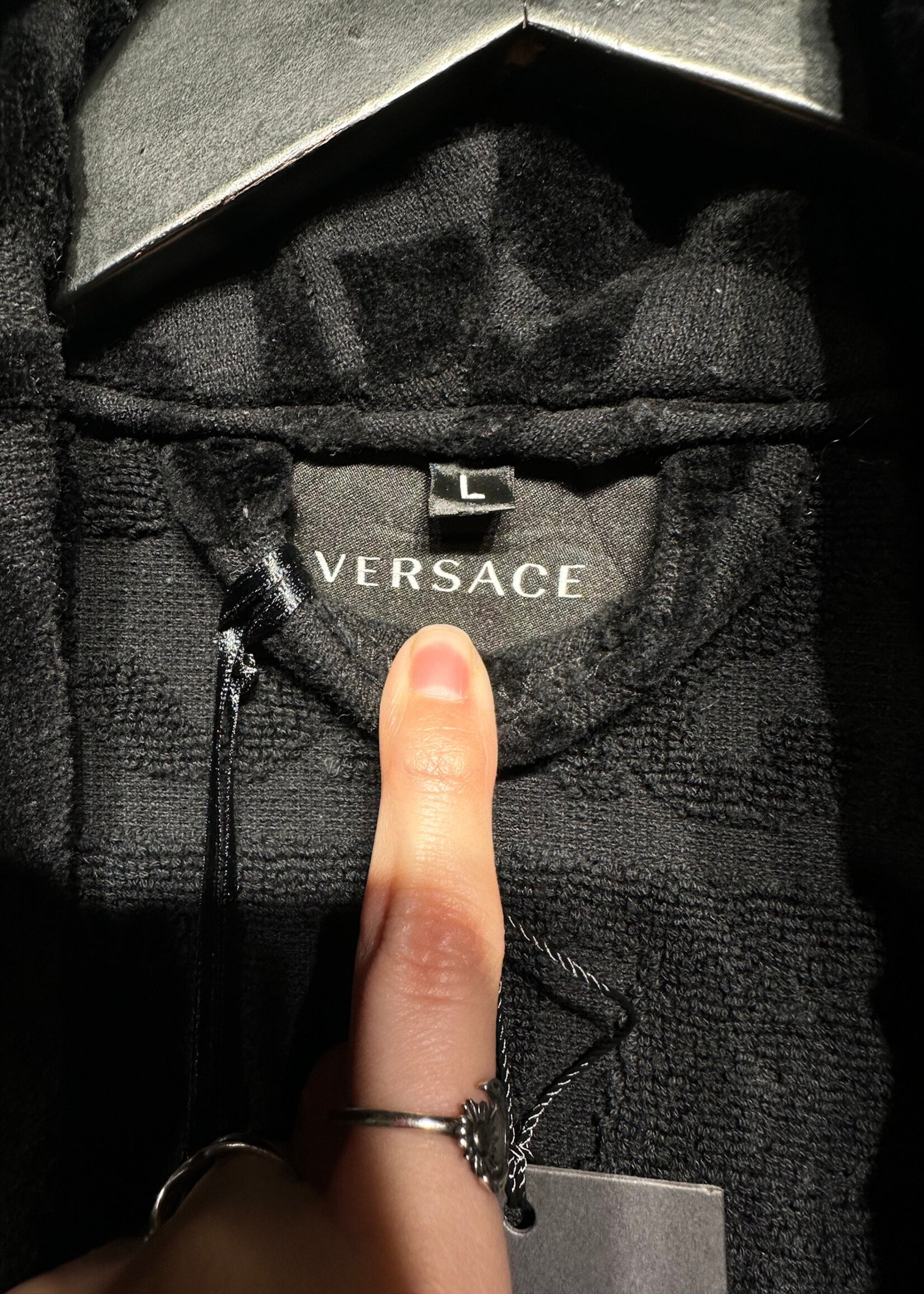 NWT Versace Black Robe L