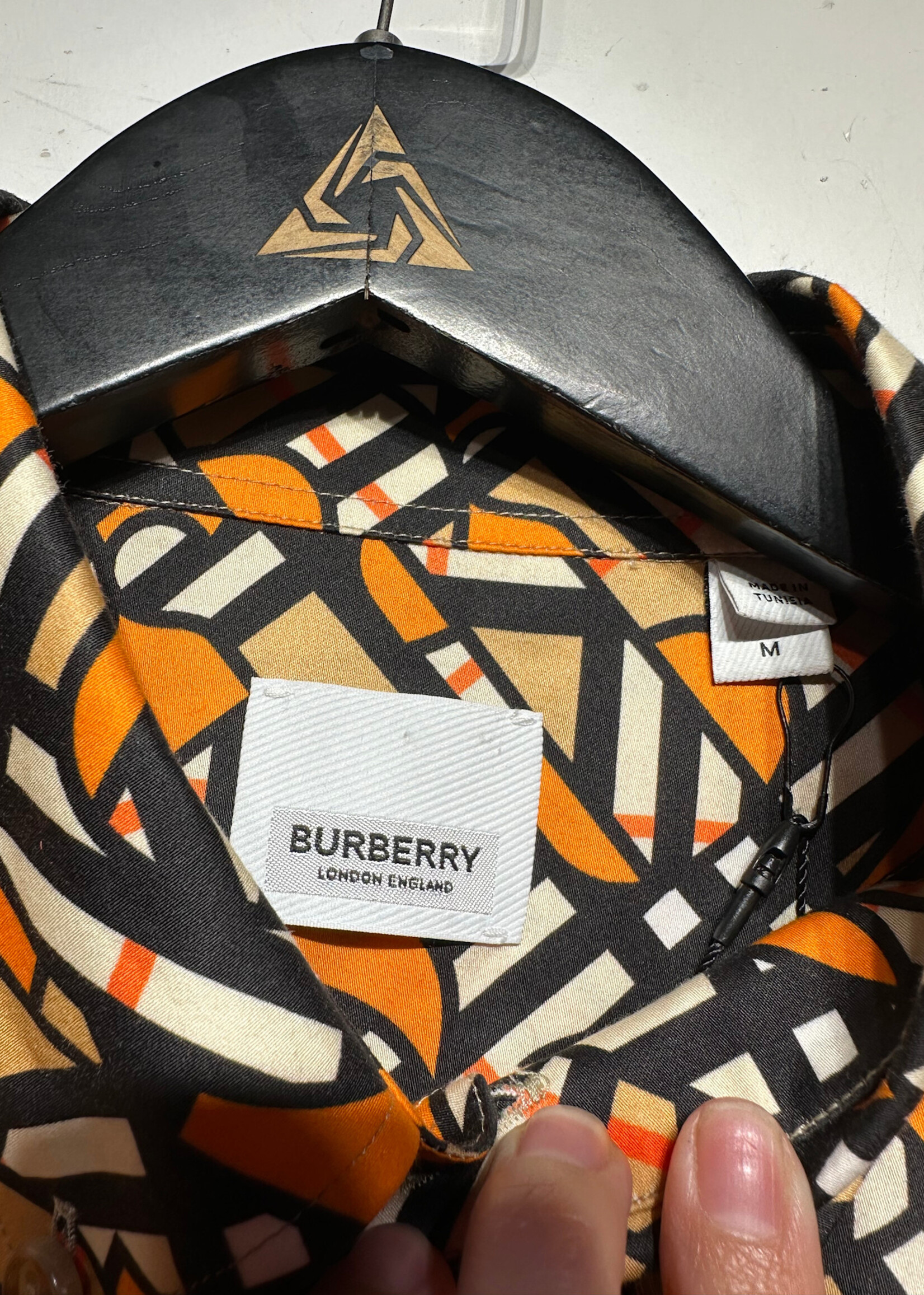 Burberry Orange Printed Nova Check Shirt M