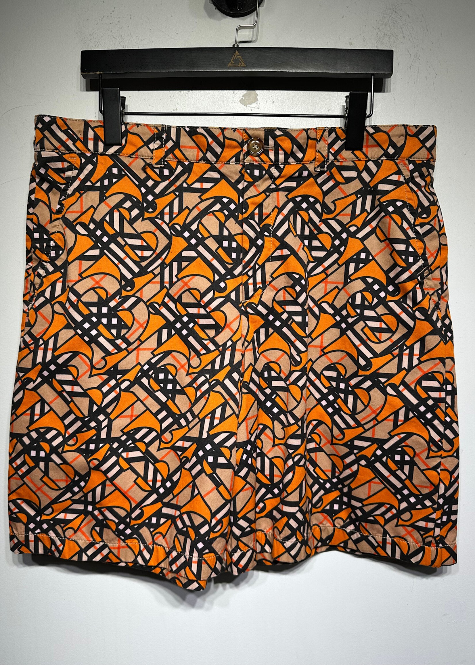 Burberry Orange Printed Nova Check Shorts 52/38"