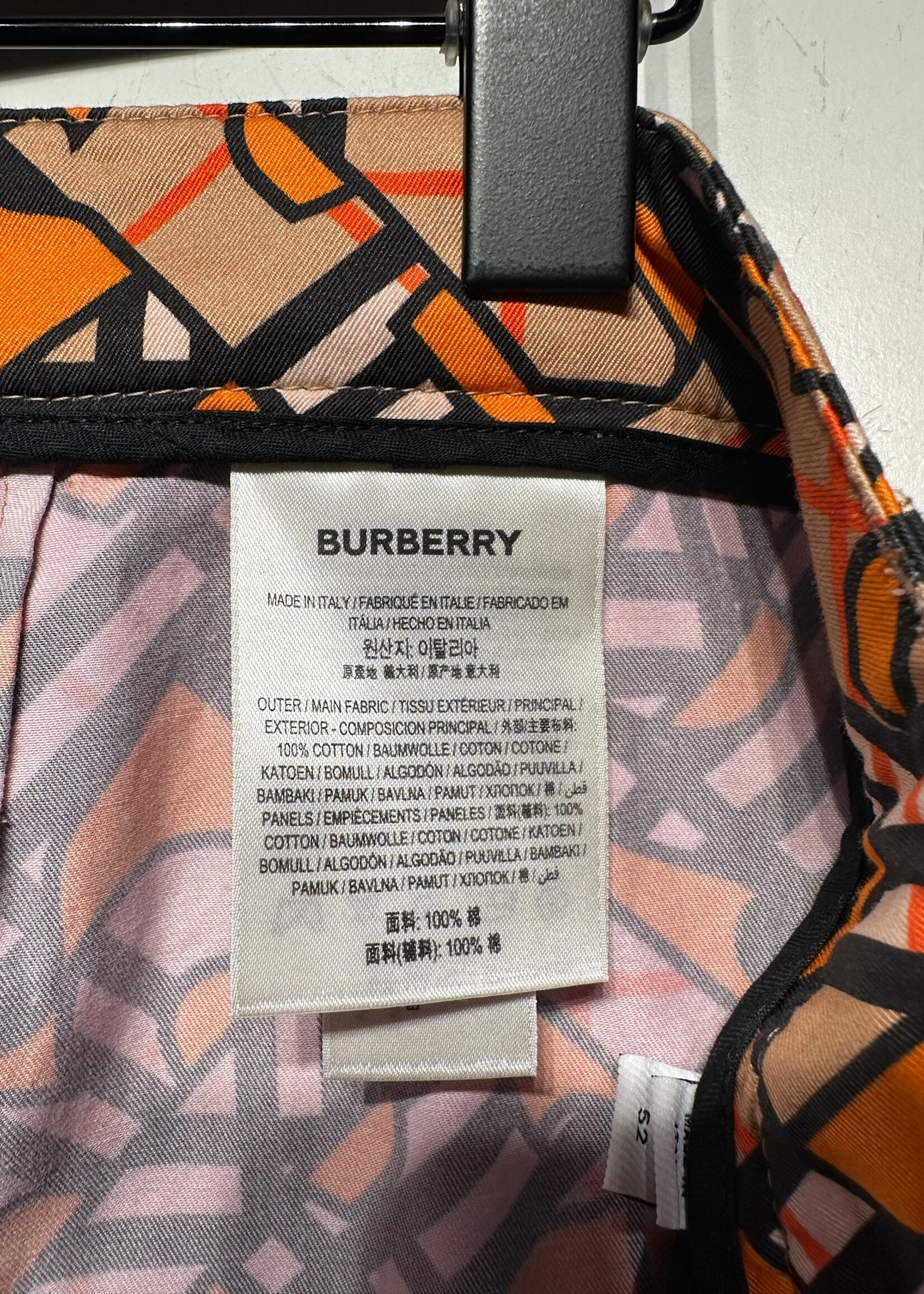 Burberry Orange Printed Nova Check Shorts 52/38"