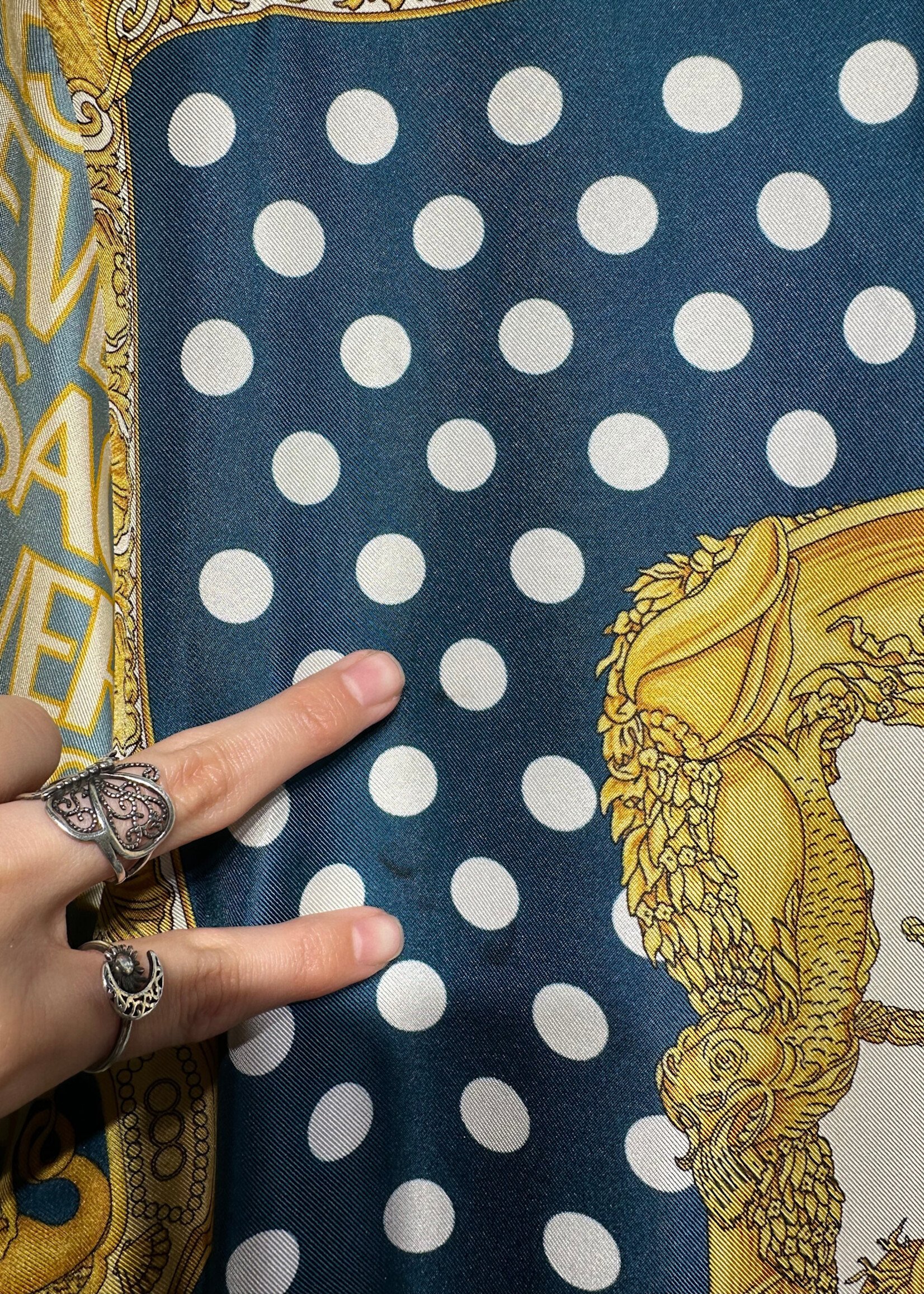 Versace Silk Baroque/Polka Dot B/U As Is 46/M
