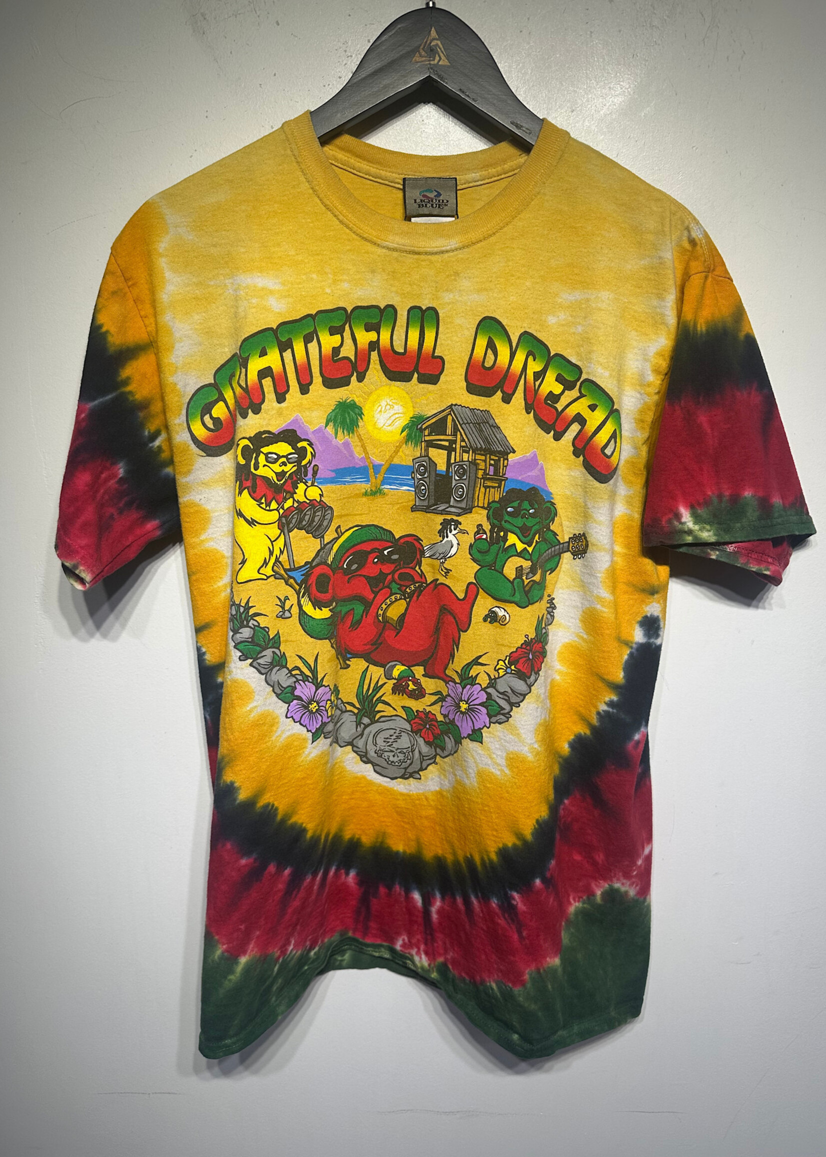 Grateful Dread Rasta Bear Tie Dye Tee Masc M