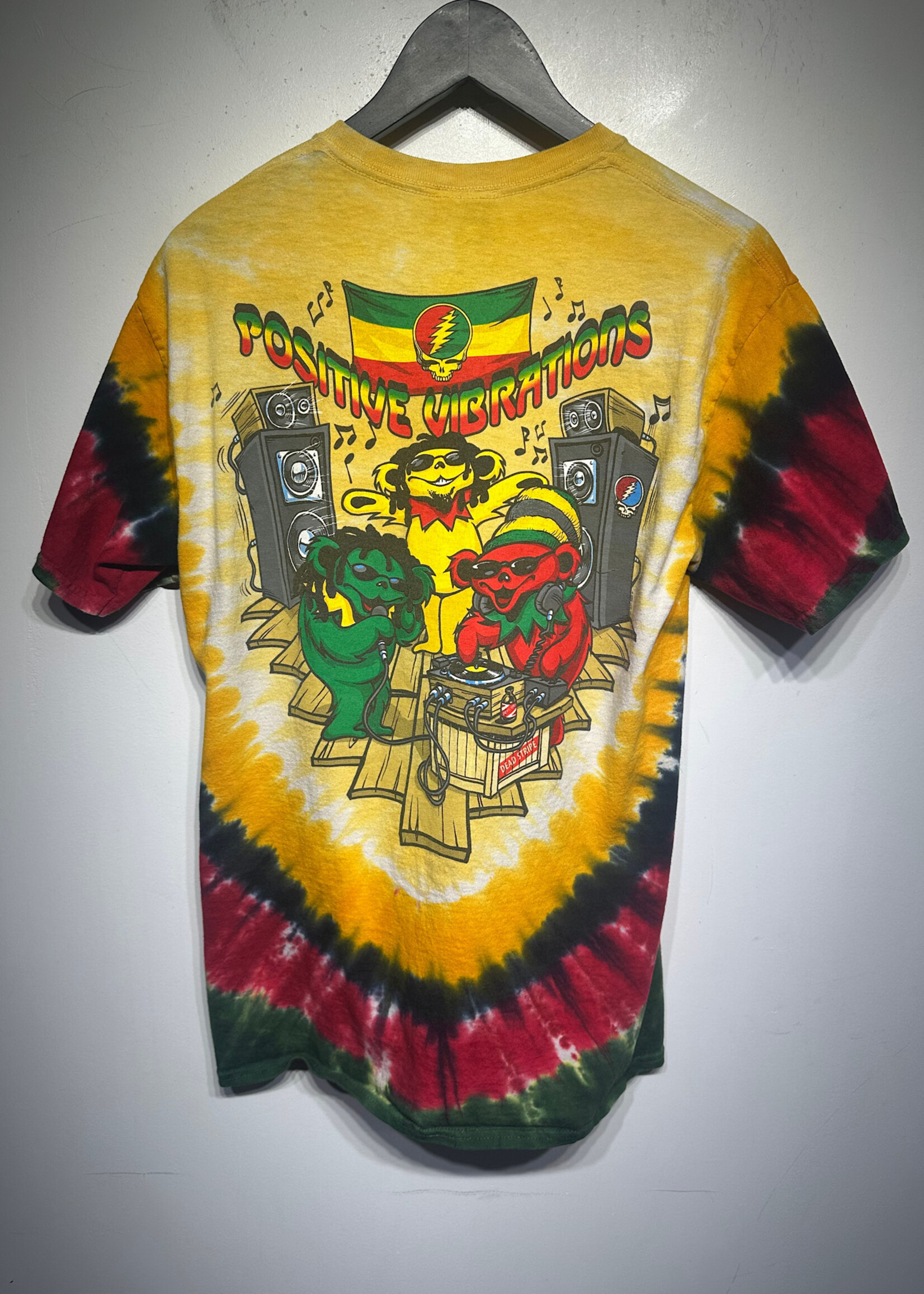 Grateful Dread Rasta Bear Tie Dye Tee Masc M