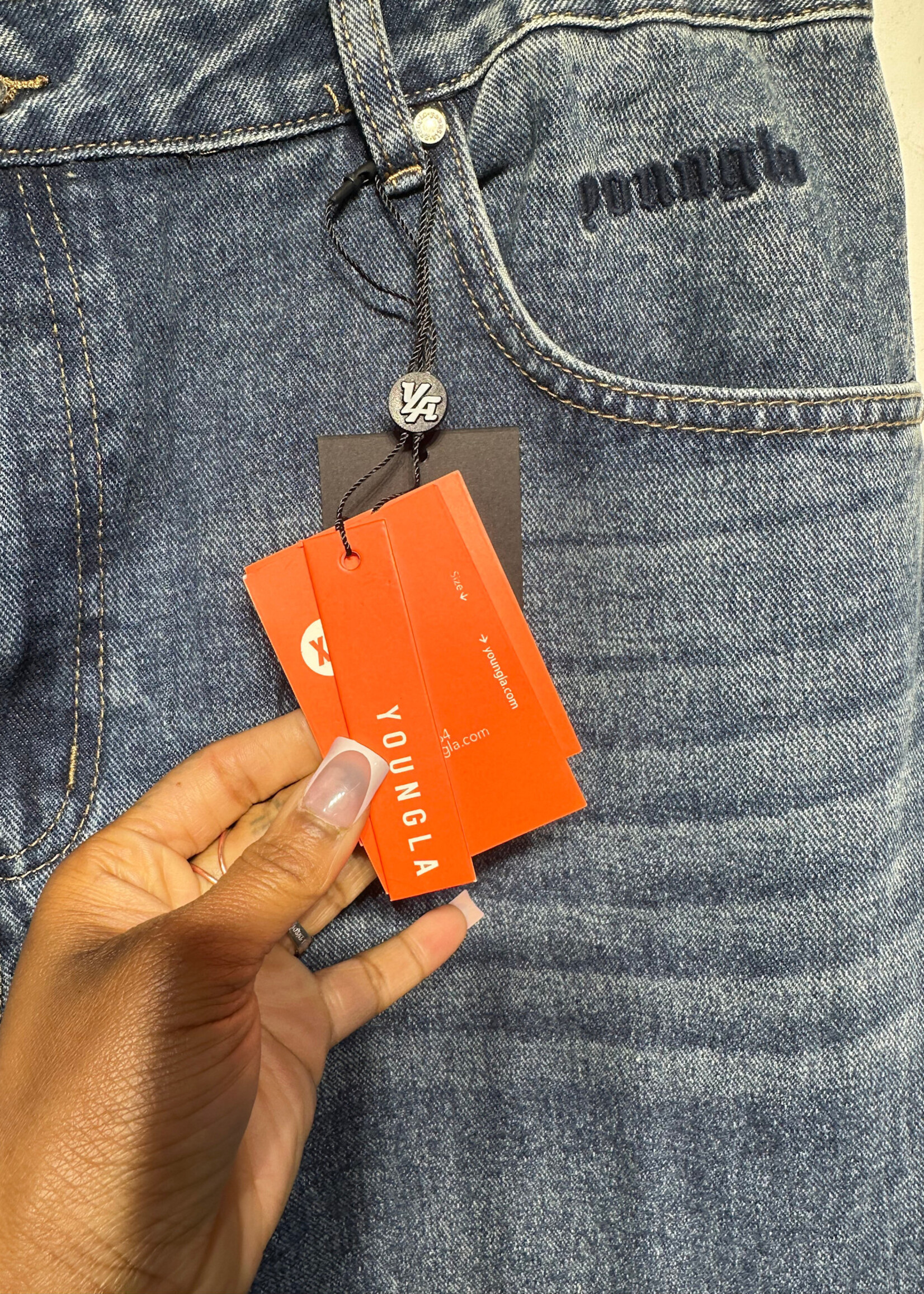 NWT Young LA Dark Wash Baggy Jeans Masc 36