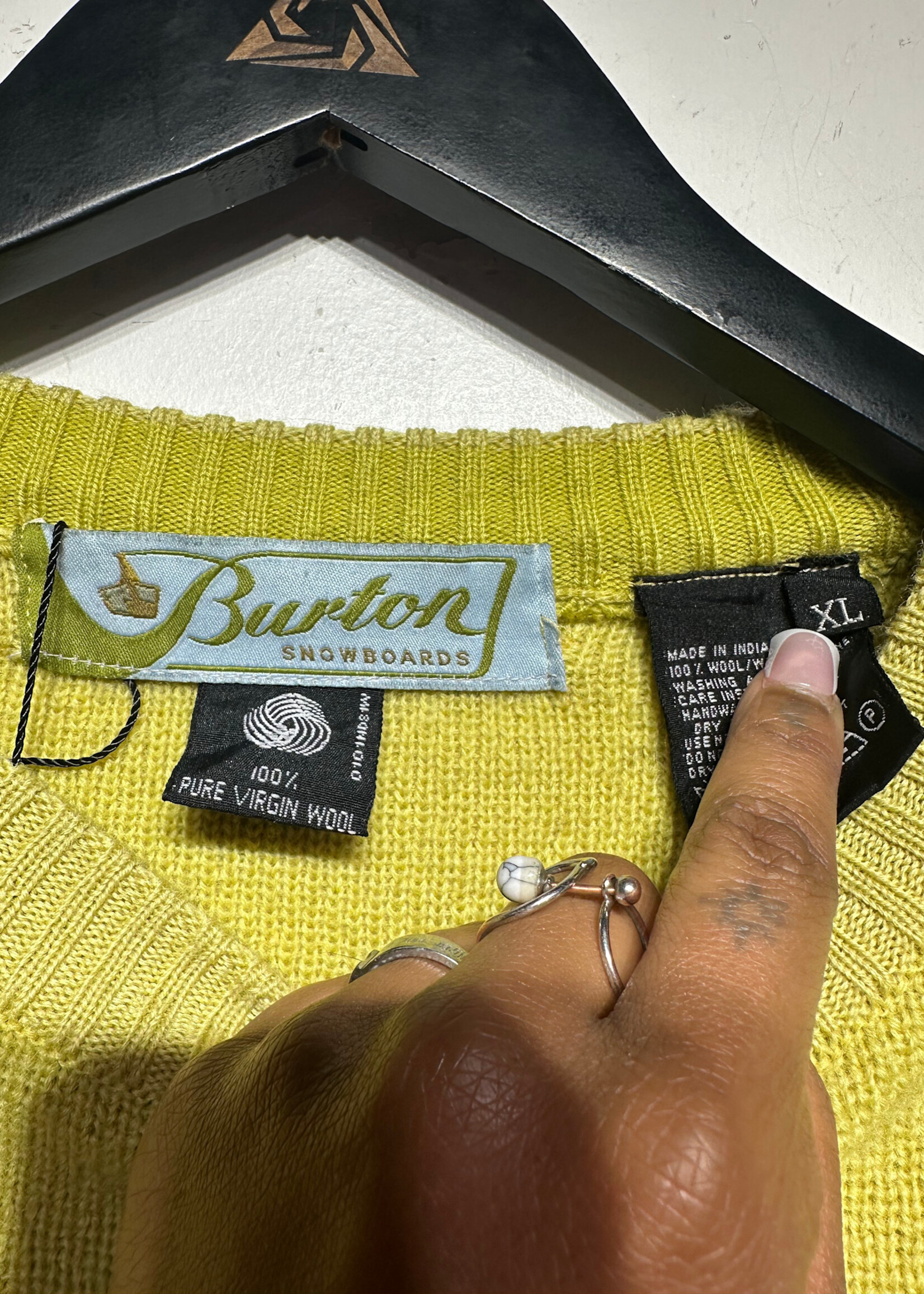 Burton Vintage Yellow Boxy Fit Sweater Masc XL