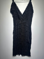 Marina Black Floral Lace Bead Dress M