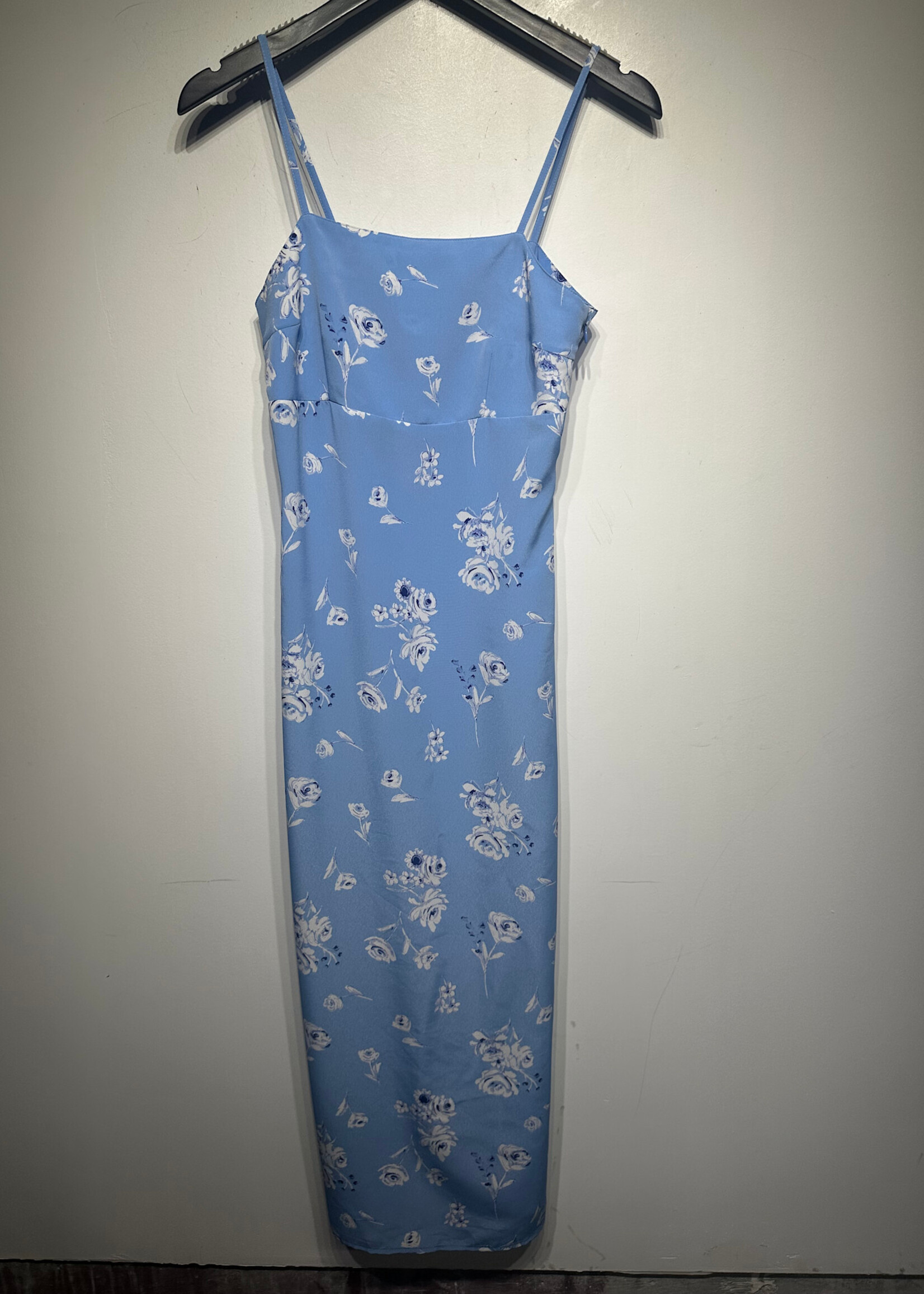 Old Navy Light Blue Floral Tank Dress 4/S