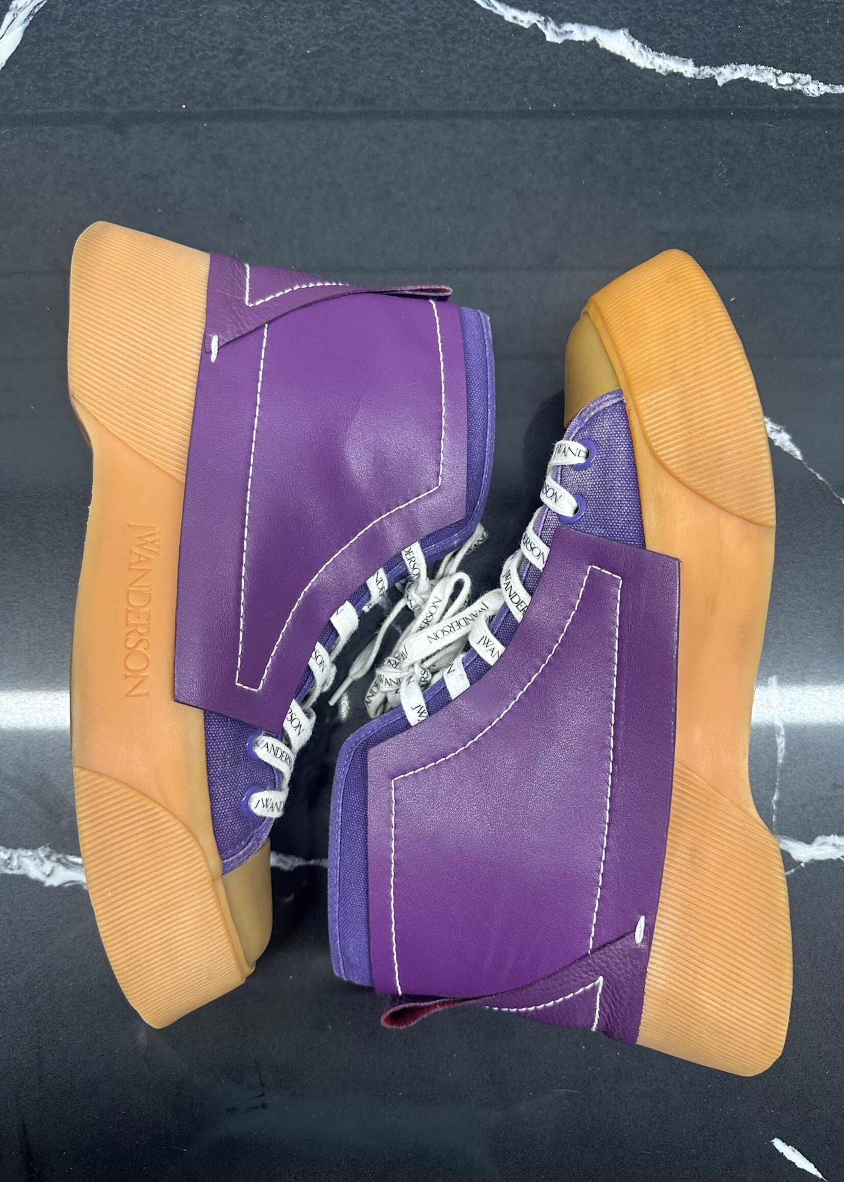 JW Anderson Purple Leather/Canvas Hi-Tops Masc 7