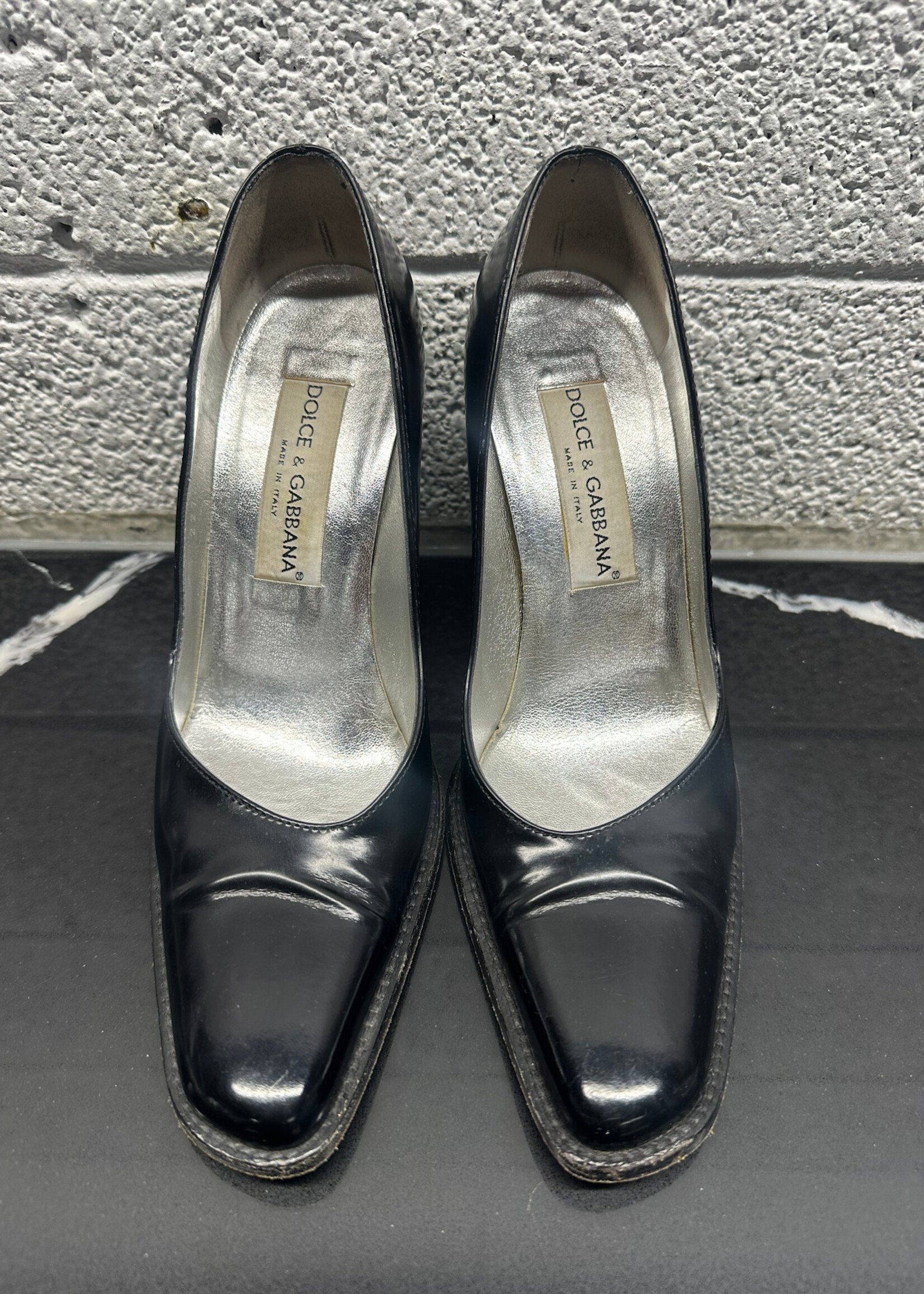 00s Dolce & Gabbana Square Toe Heel 37.5/7.5 AS IS