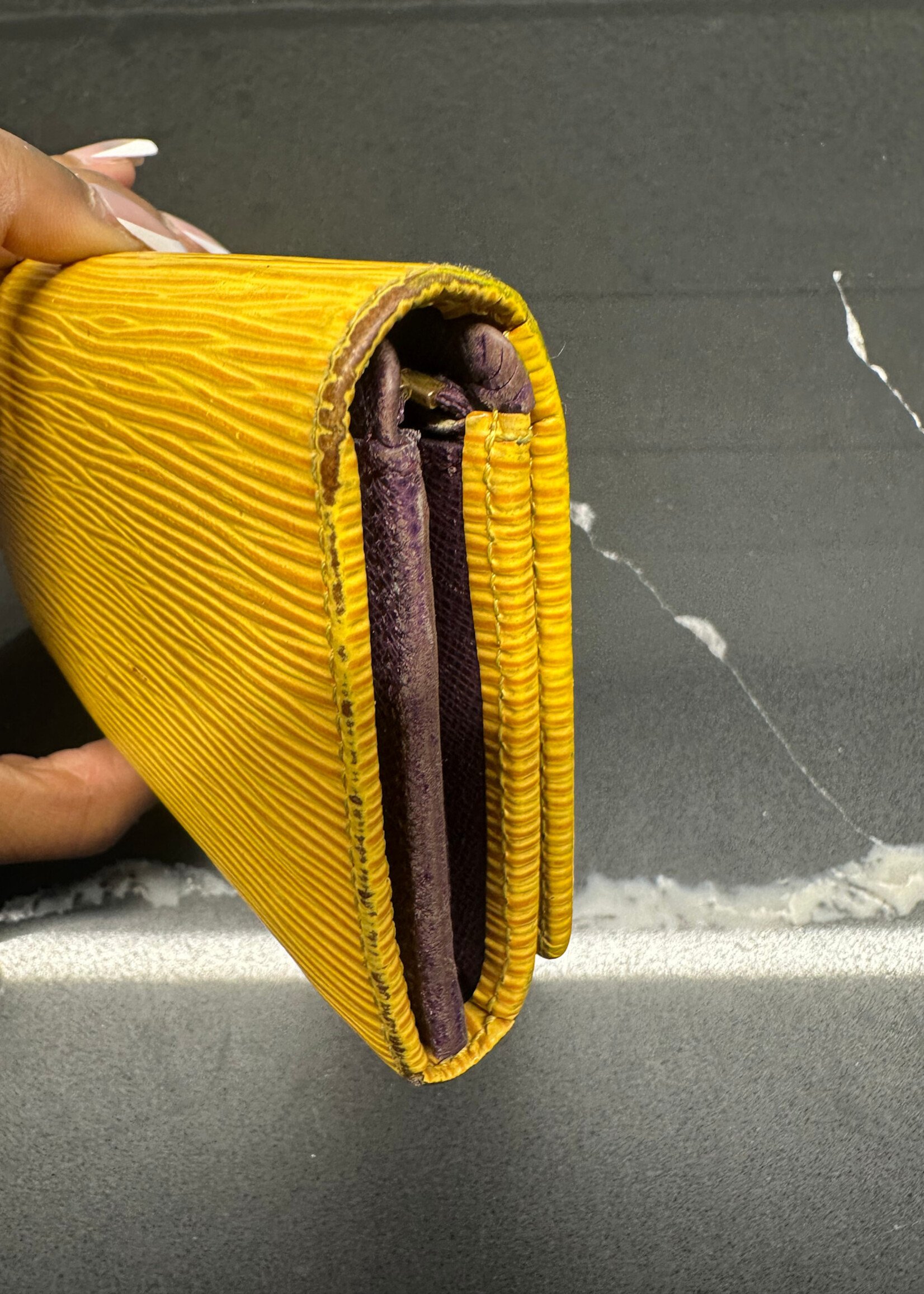 Louis Vuitton Yellow "Sarah Wallet" OS AS IS