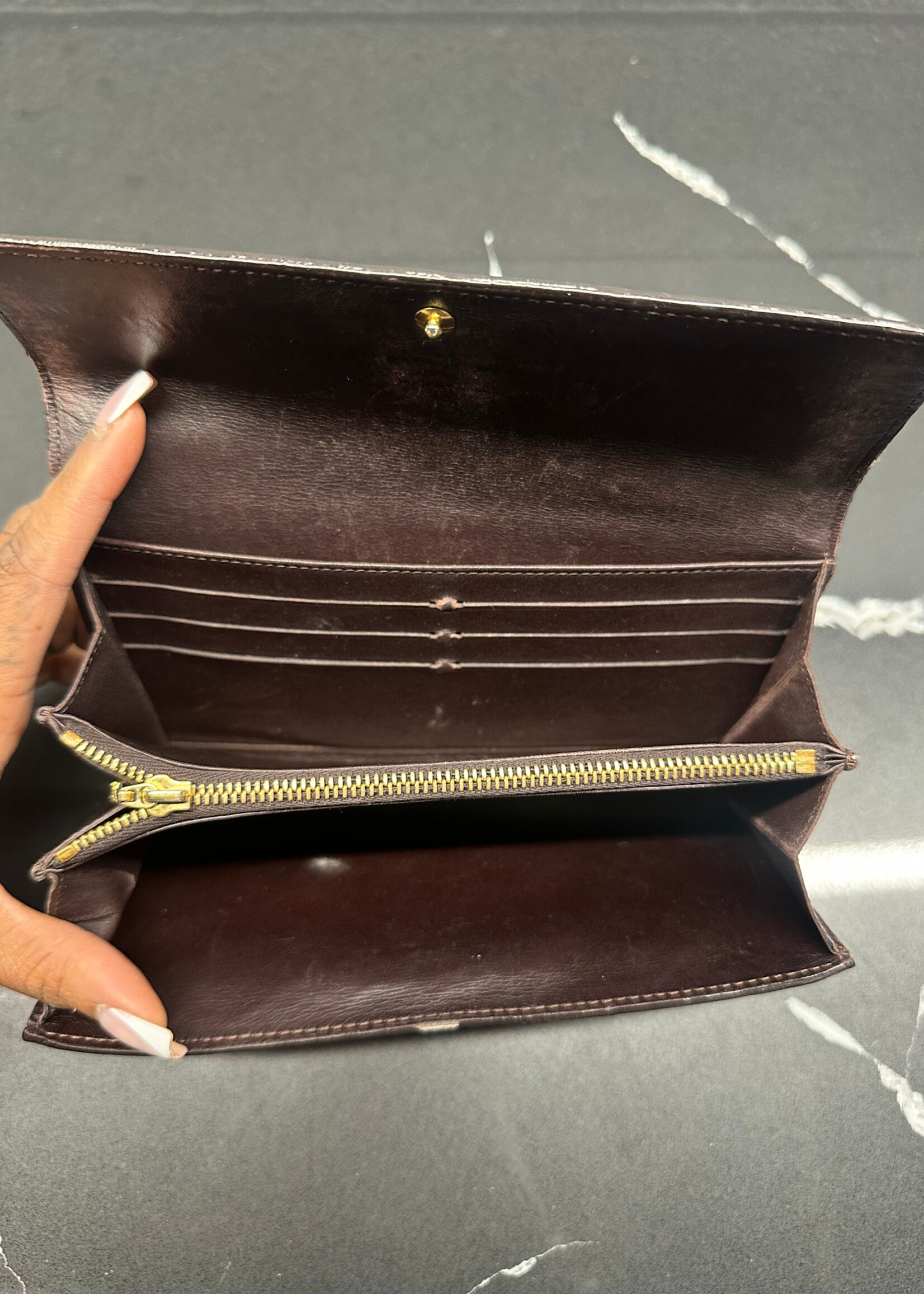 Louis Vuitton Alma Patent Leather Long Wallet OS