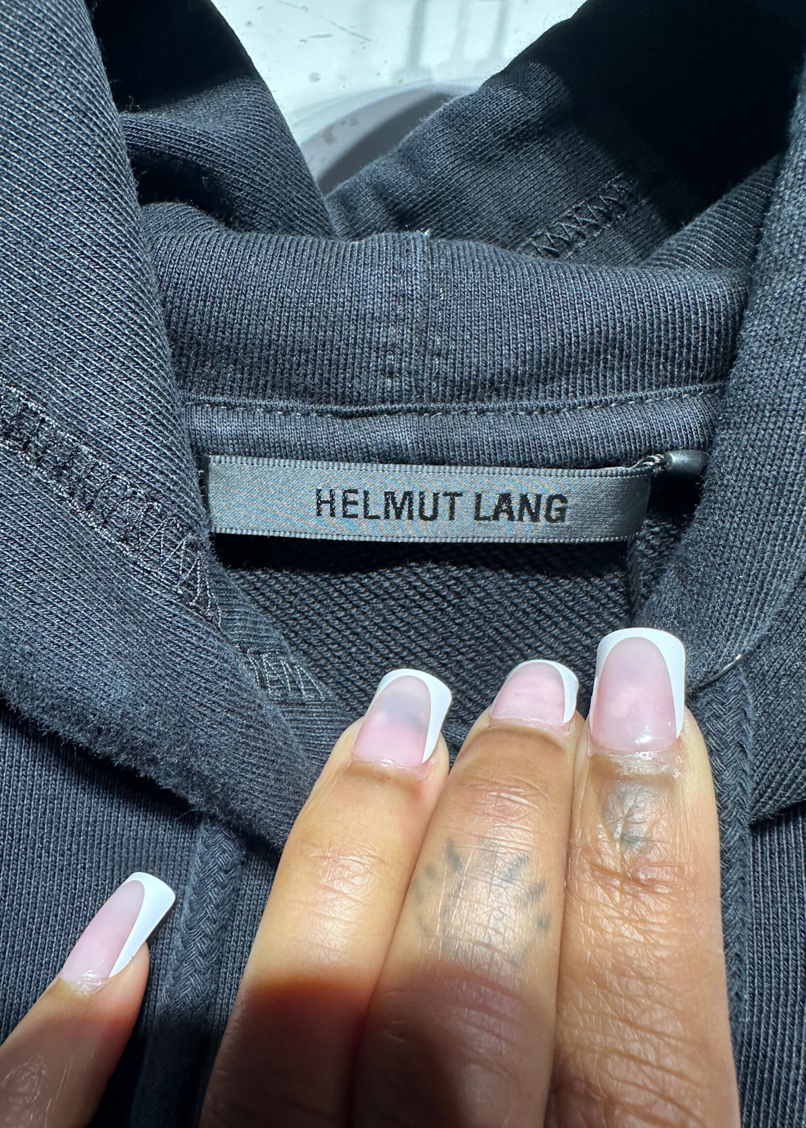 Helmut Lang Black Spellout Hoodie M
