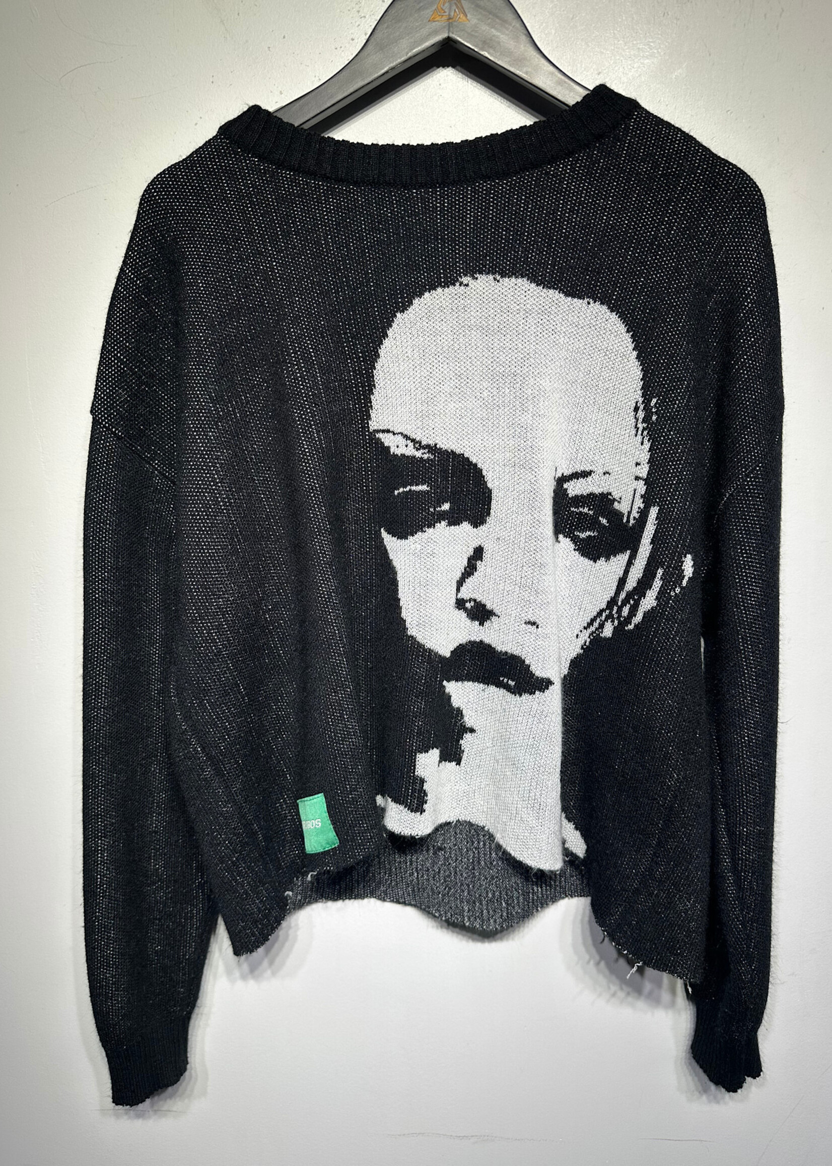 Dos Lobos Black White Crop Sweater Masc S