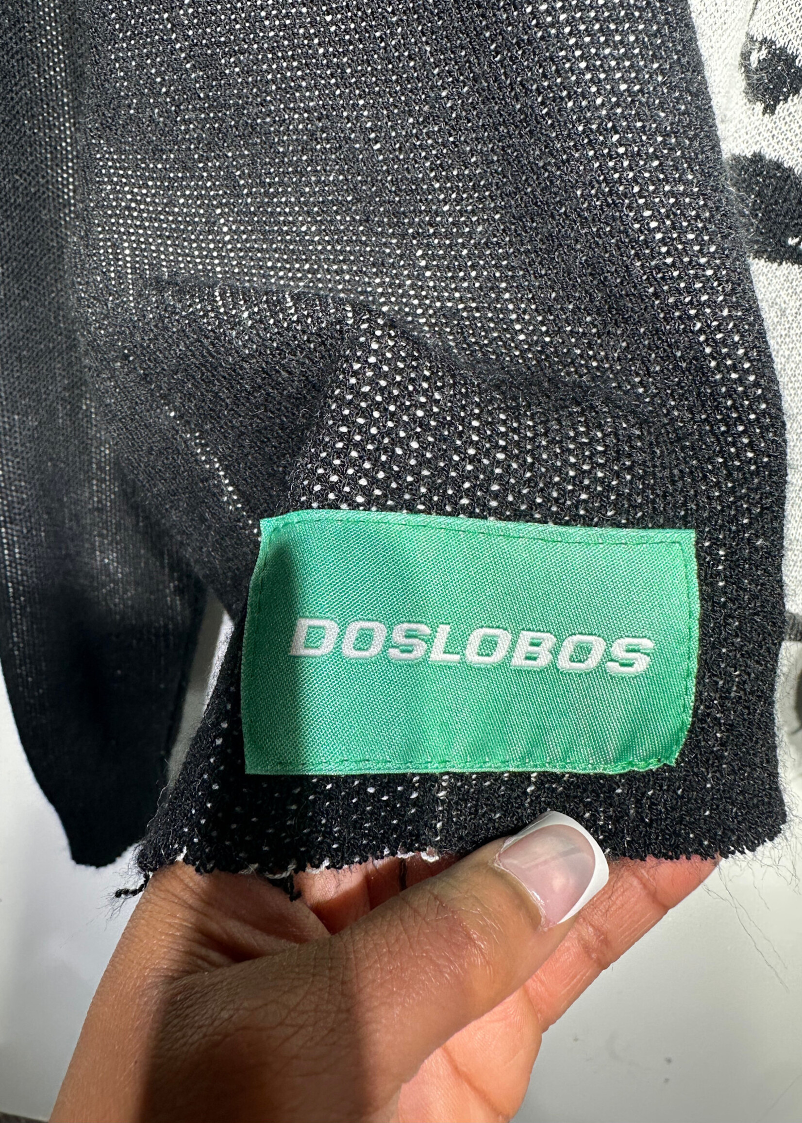 Dos Lobos Black White Crop Sweater Masc S