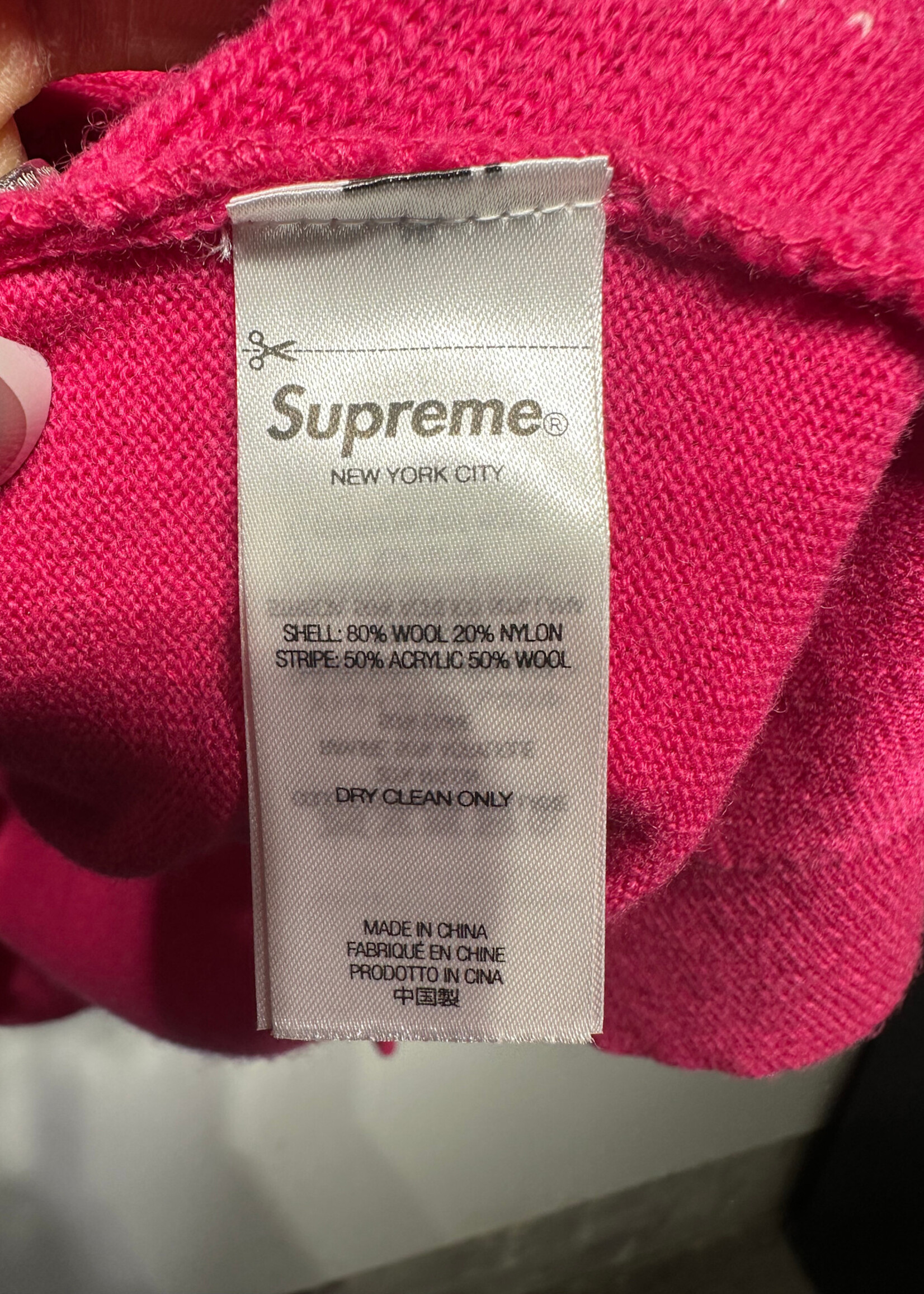 Supreme Hot Pink Button Up Sweater L