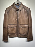 Massimo Dutti Brown Leather Jacket M