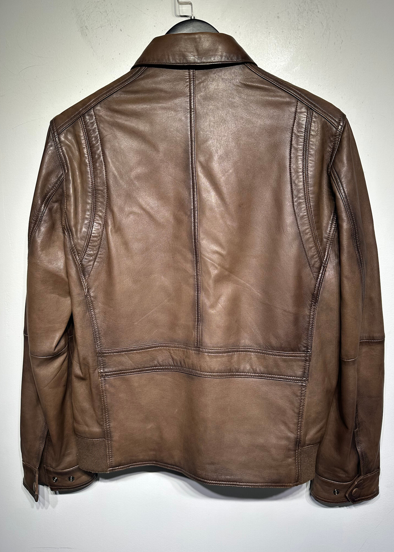 Massimo Dutti Brown Leather Jacket M