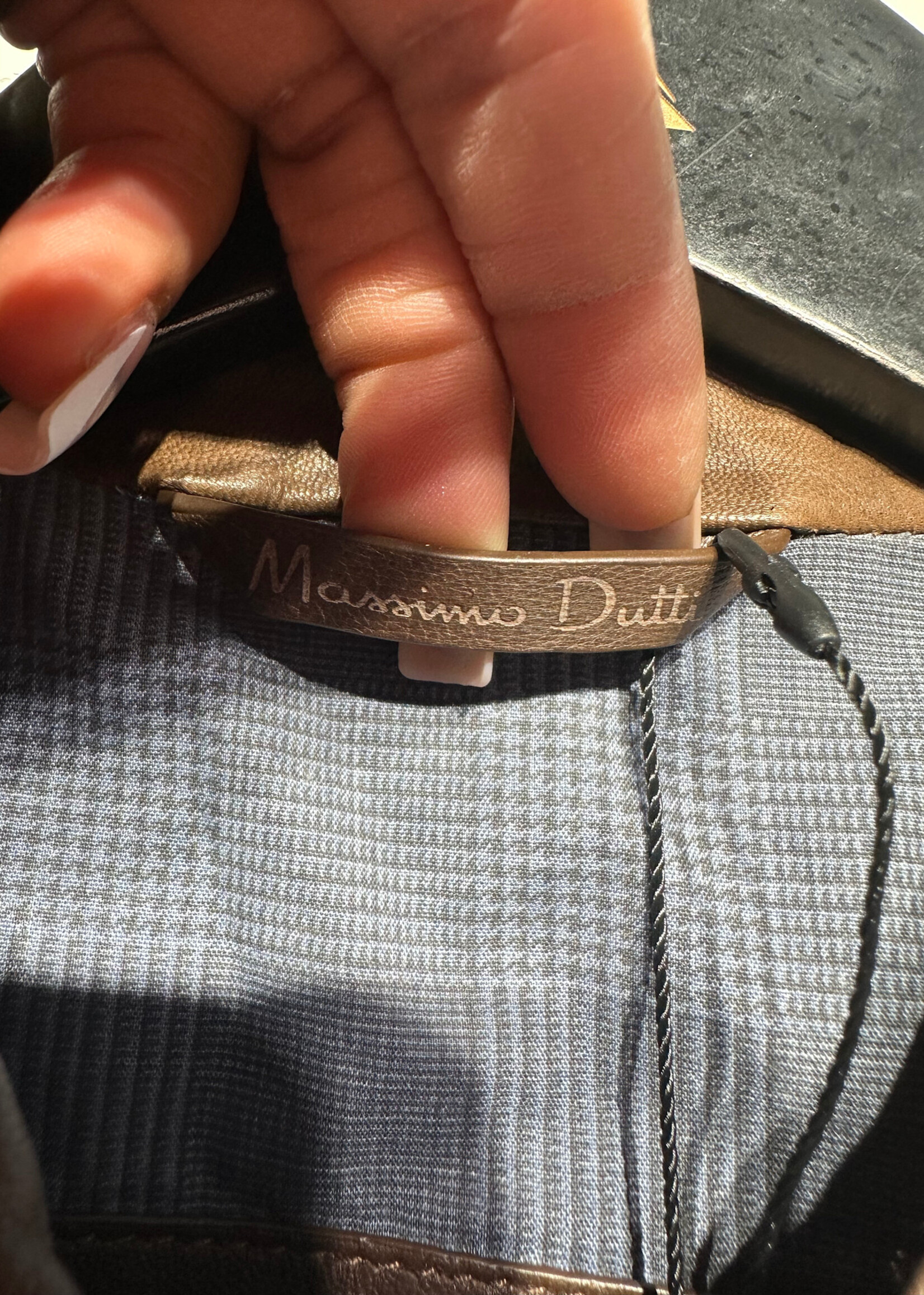 Massimo Dutti Brown Leather Jacket M